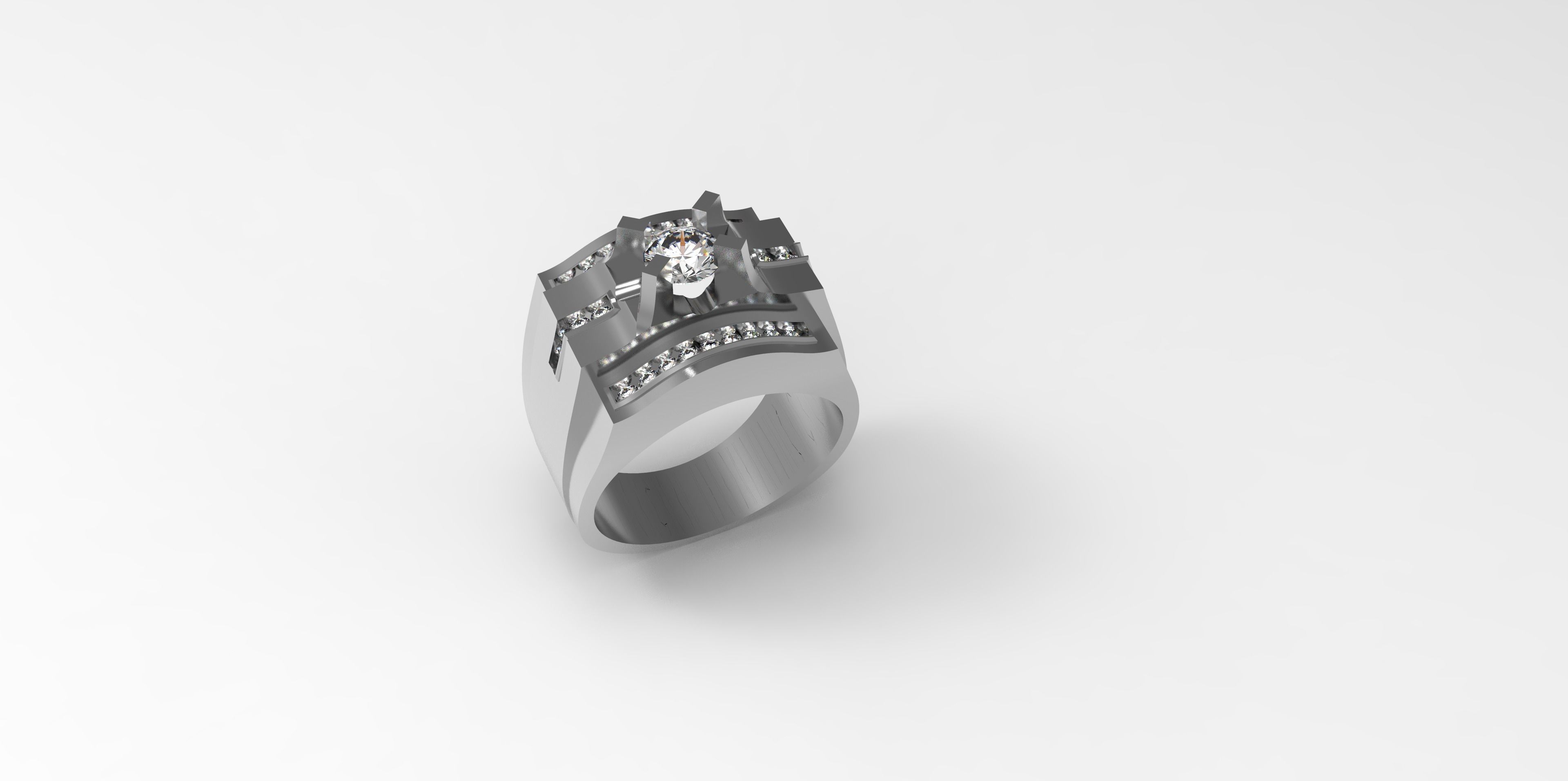 Rings-CC11-with diamond -1 Files 3D print model 3D print model 3D print model_6