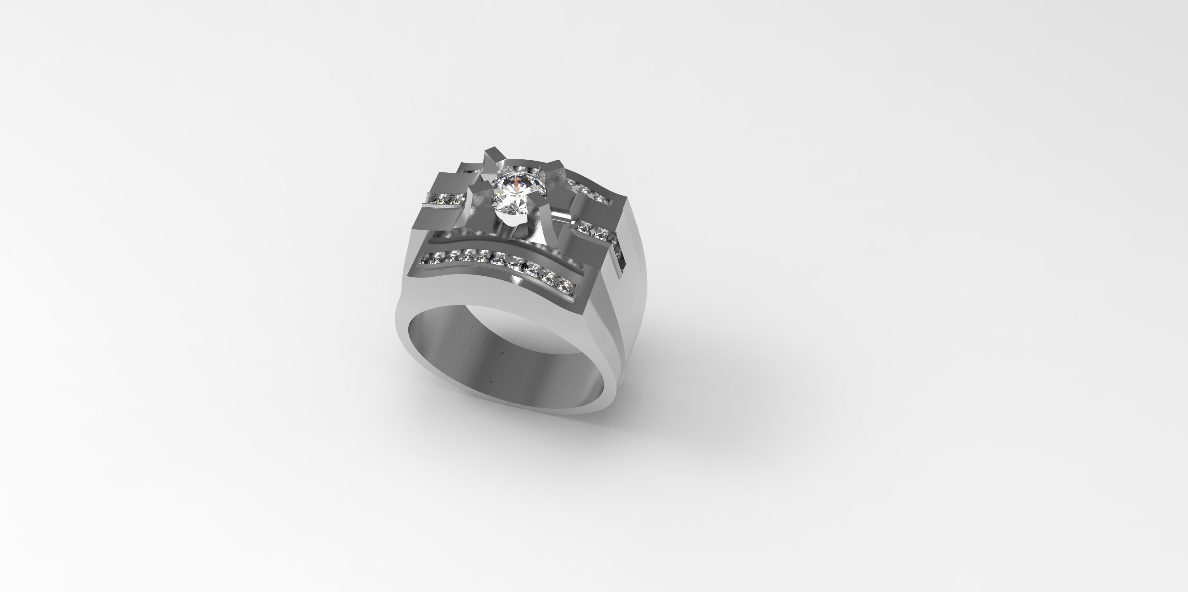 Rings-CC11-with diamond -1 Files 3D print model 3D print model 3D print model_7