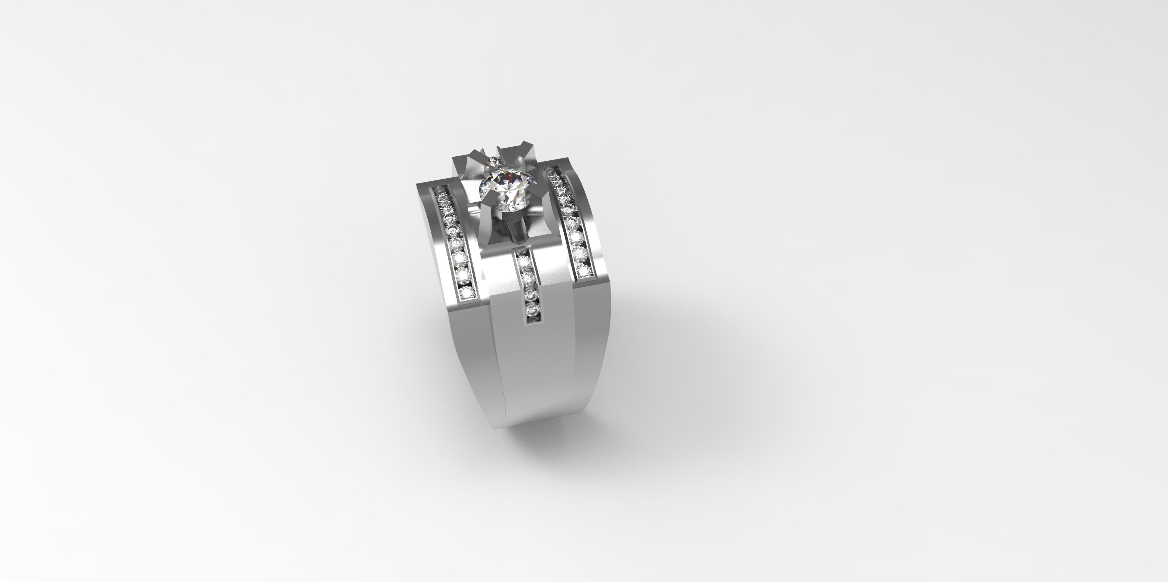 Rings-CC11-with diamond -1 Files 3D print model 3D print model 3D print model_4
