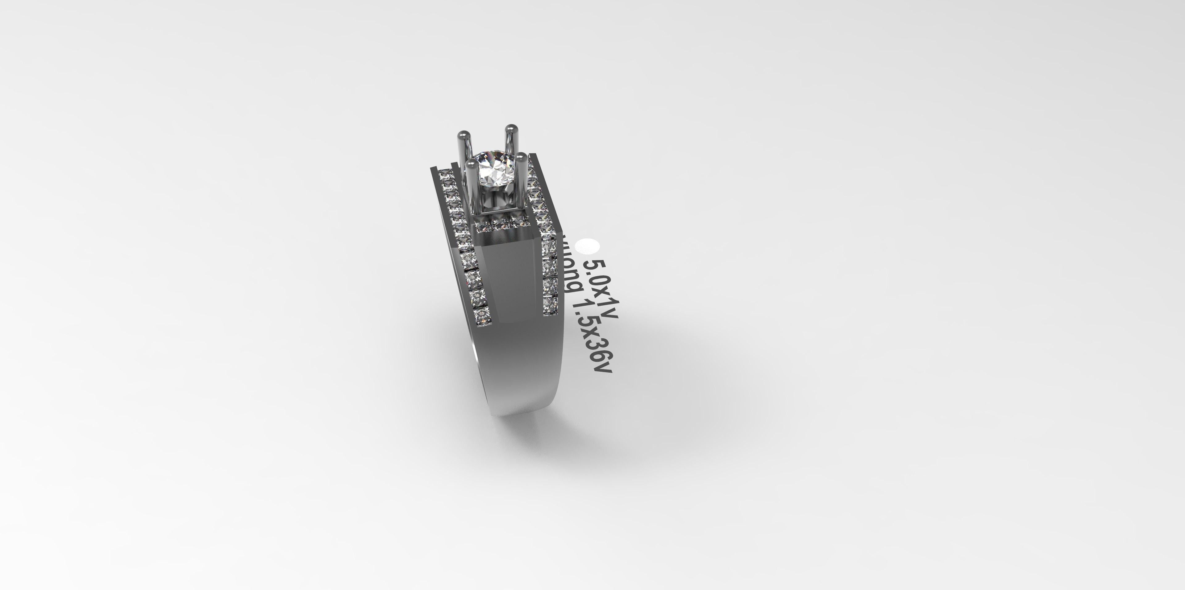 Rings-CC12-with diamond -1 Files 3D print model 3D print model 3D print model_4