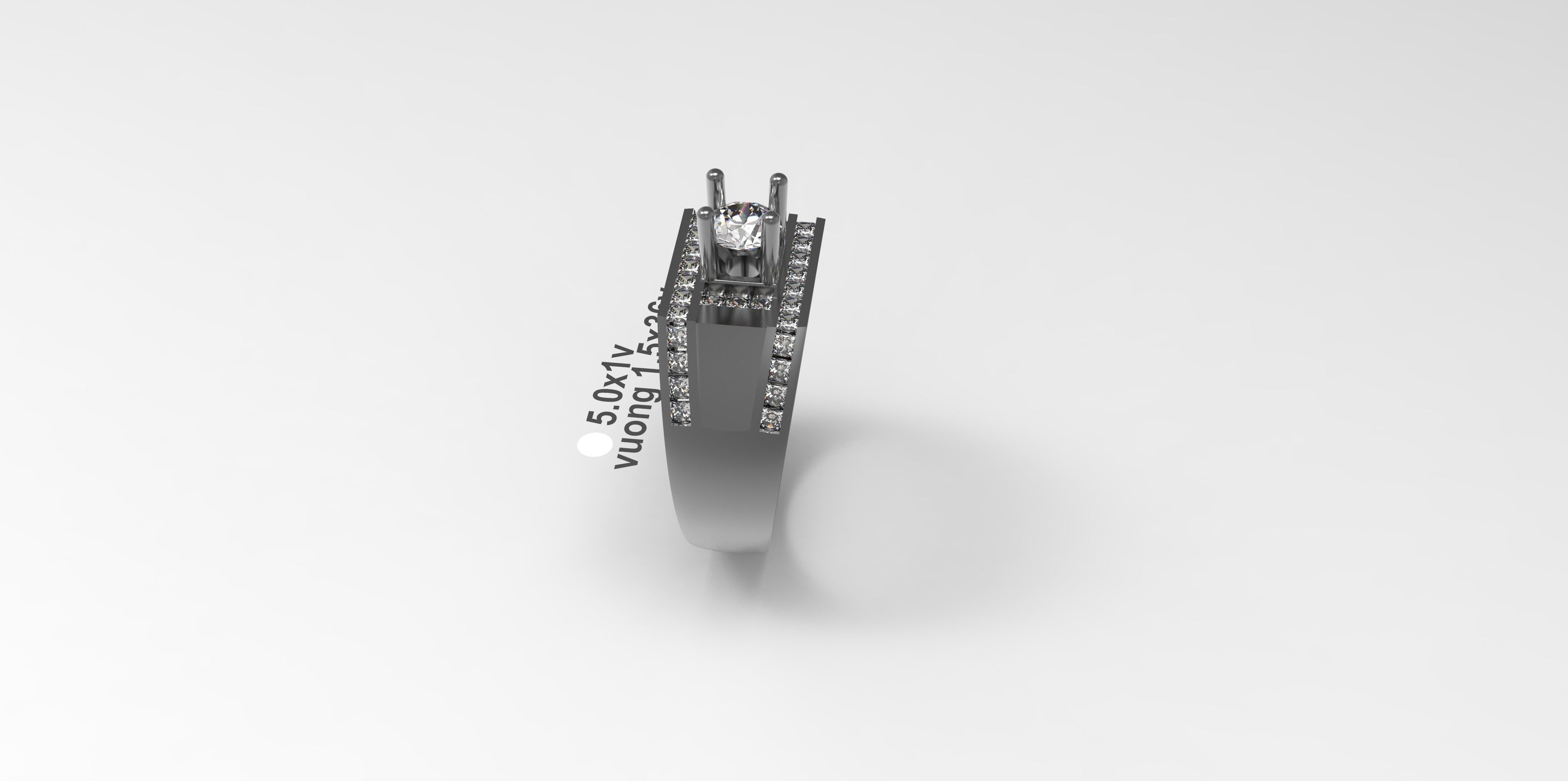 Rings-CC12-with diamond -1 Files 3D print model 3D print model 3D print model_9