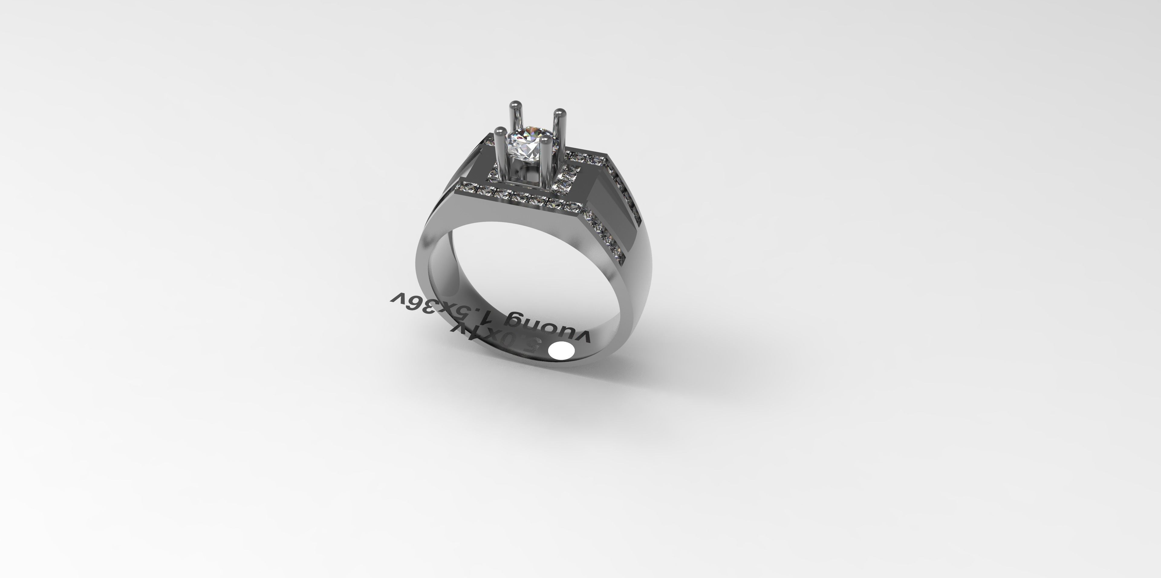 Rings-CC12-with diamond -1 Files 3D print model 3D print model 3D print model_7