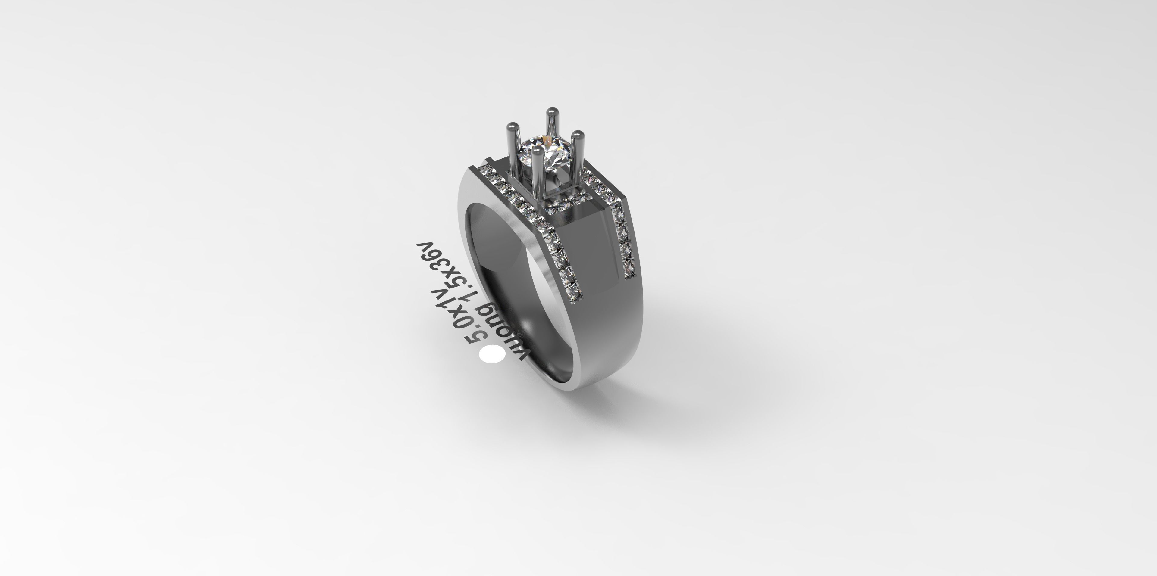 Rings-CC12-with diamond -1 Files 3D print model 3D print model 3D print model_8