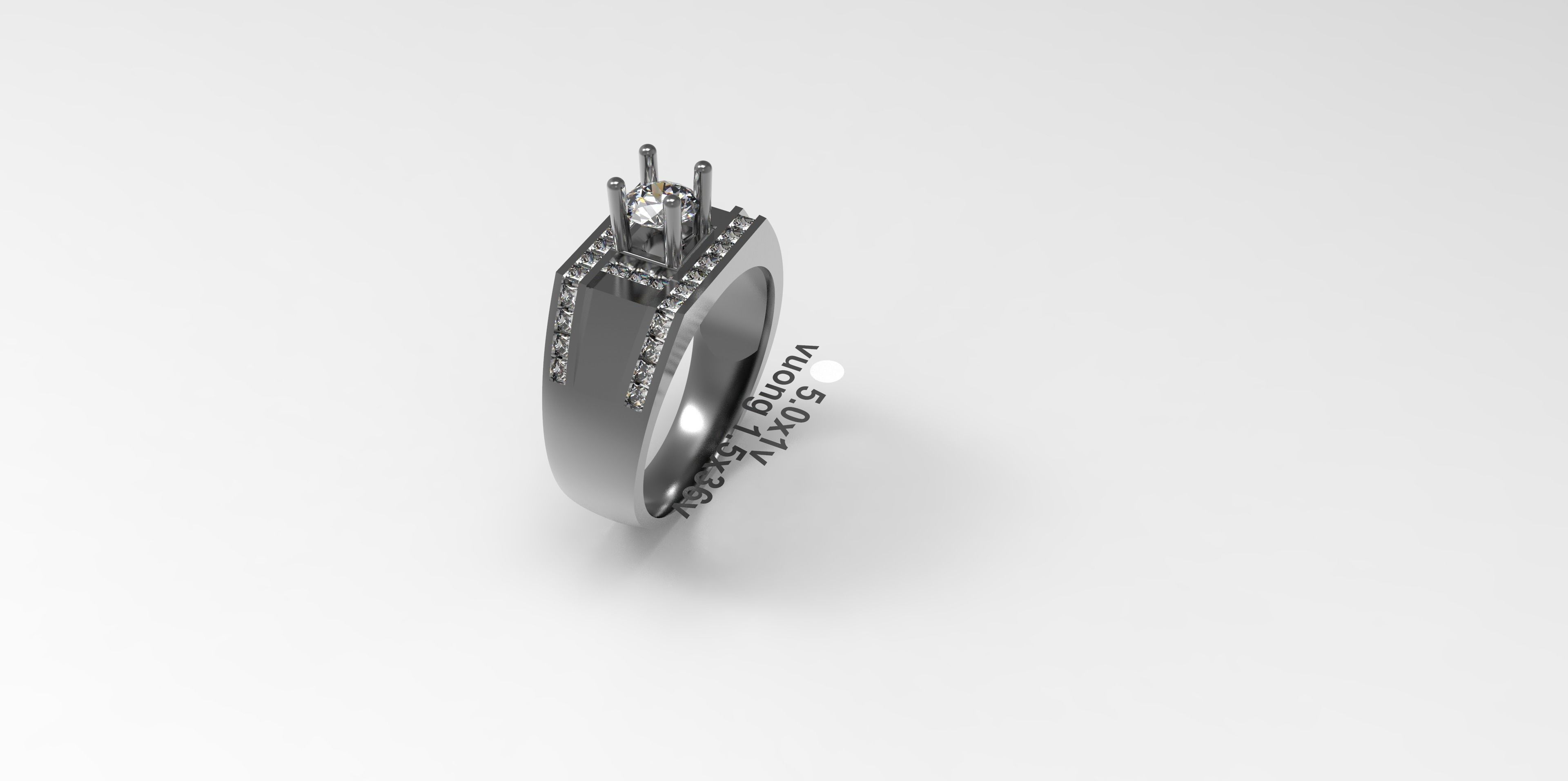 Rings-CC12-with diamond -1 Files 3D print model 3D print model 3D print model_5