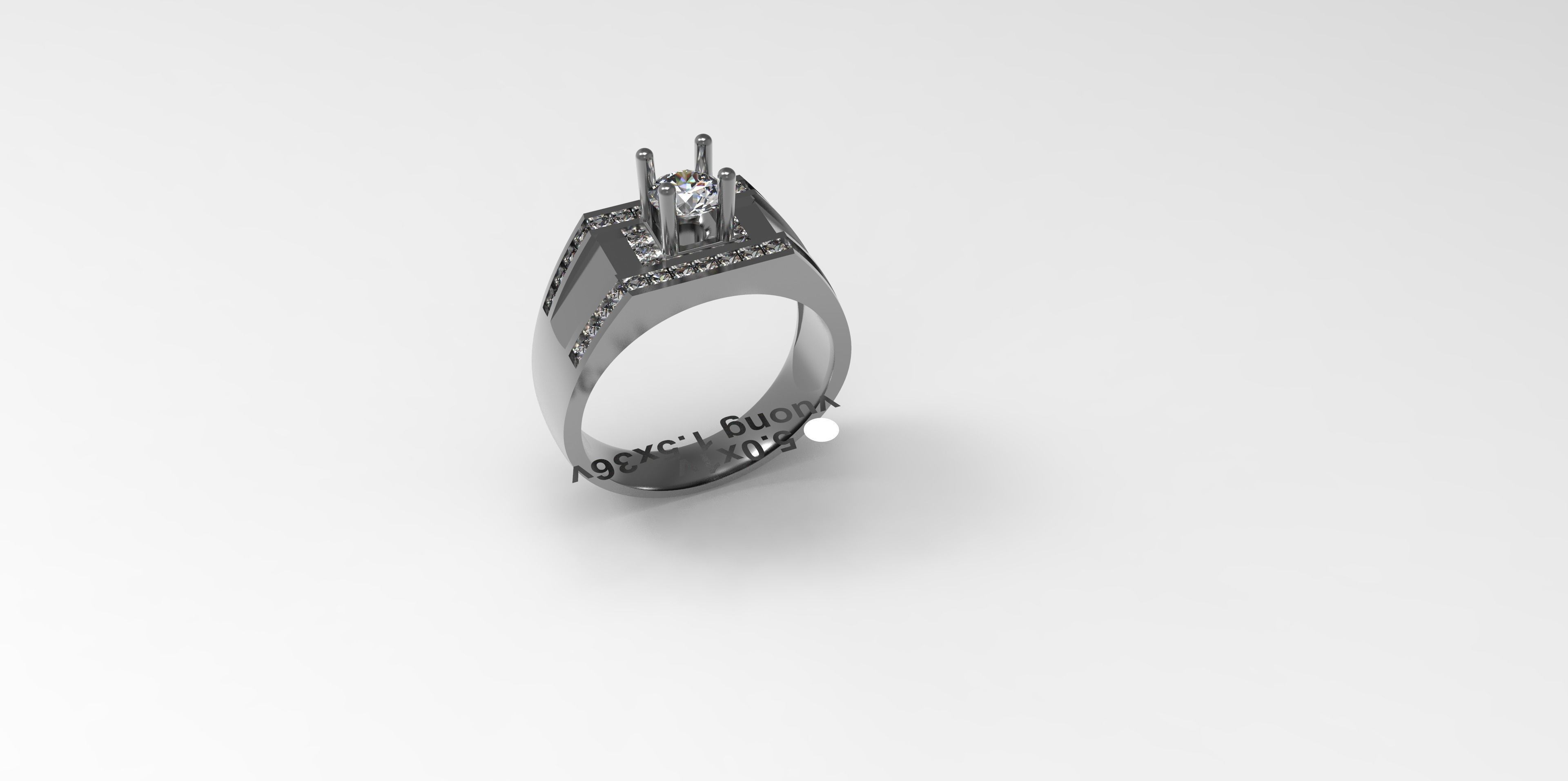 Rings-CC12-with diamond -1 Files 3D print model 3D print model 3D print model_6
