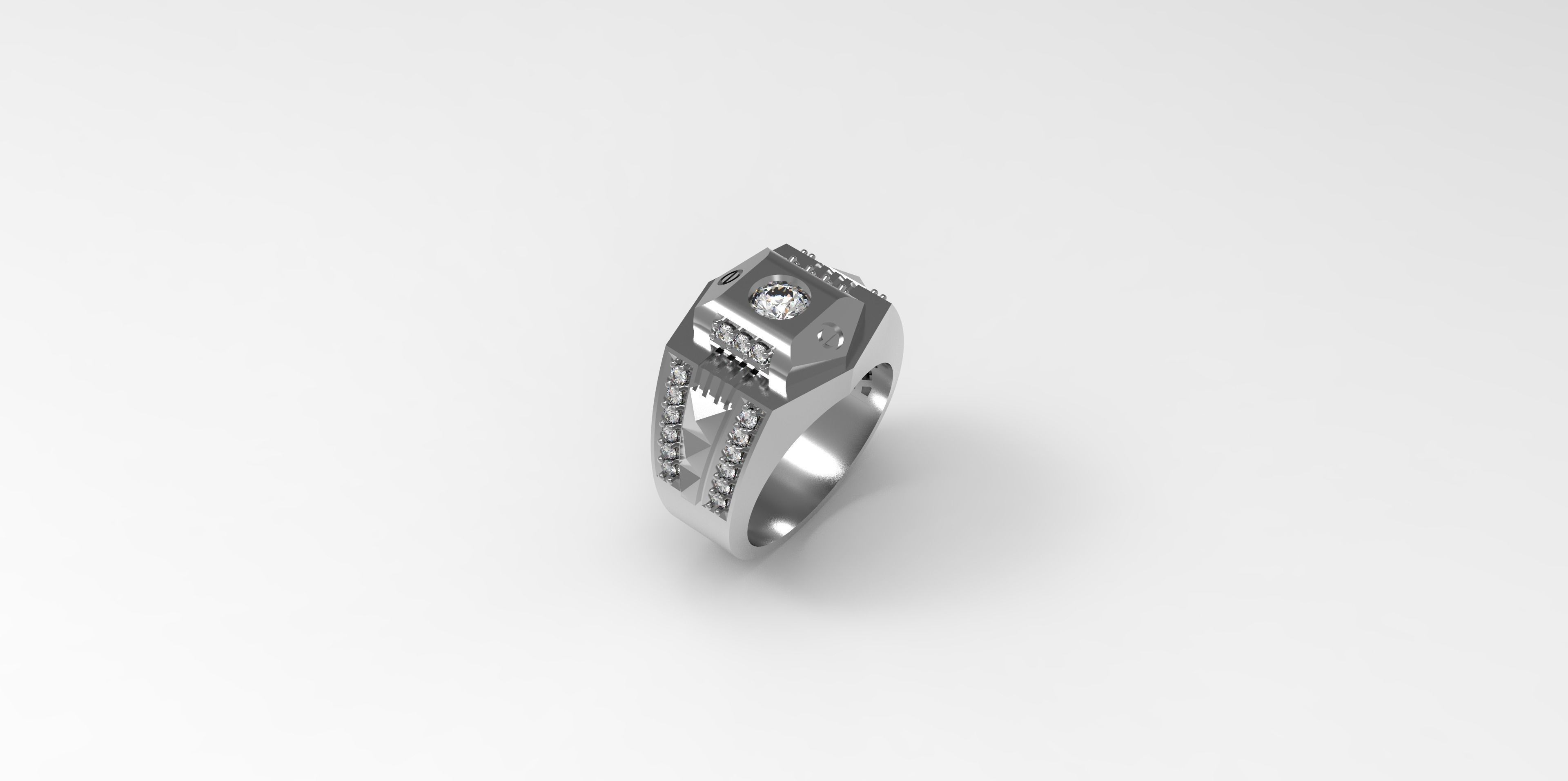 Rings-CC13 with diamond -1 Files 3D print model 3D print model_1