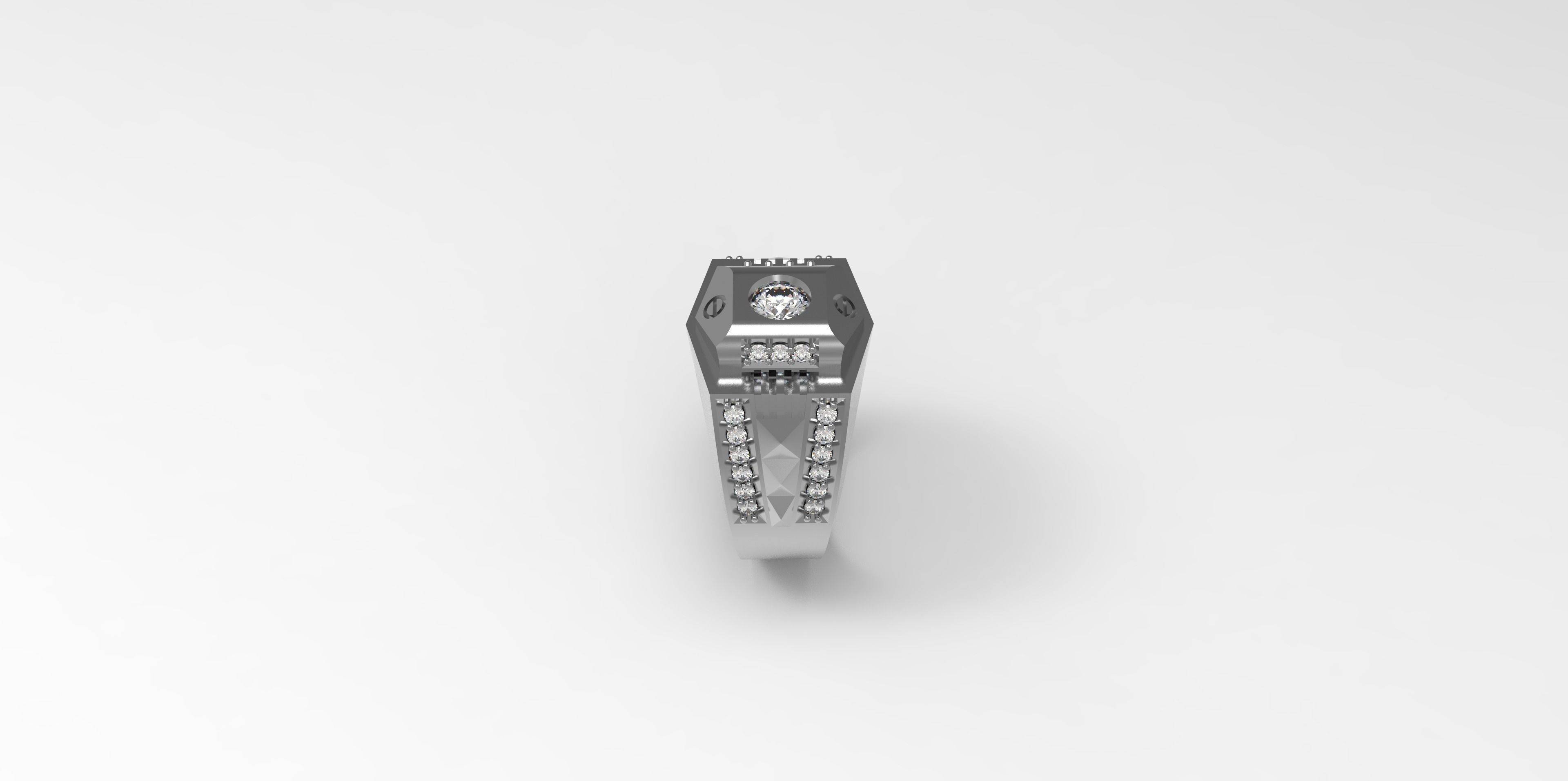 Rings-CC13 with diamond -1 Files 3D print model 3D print model_9