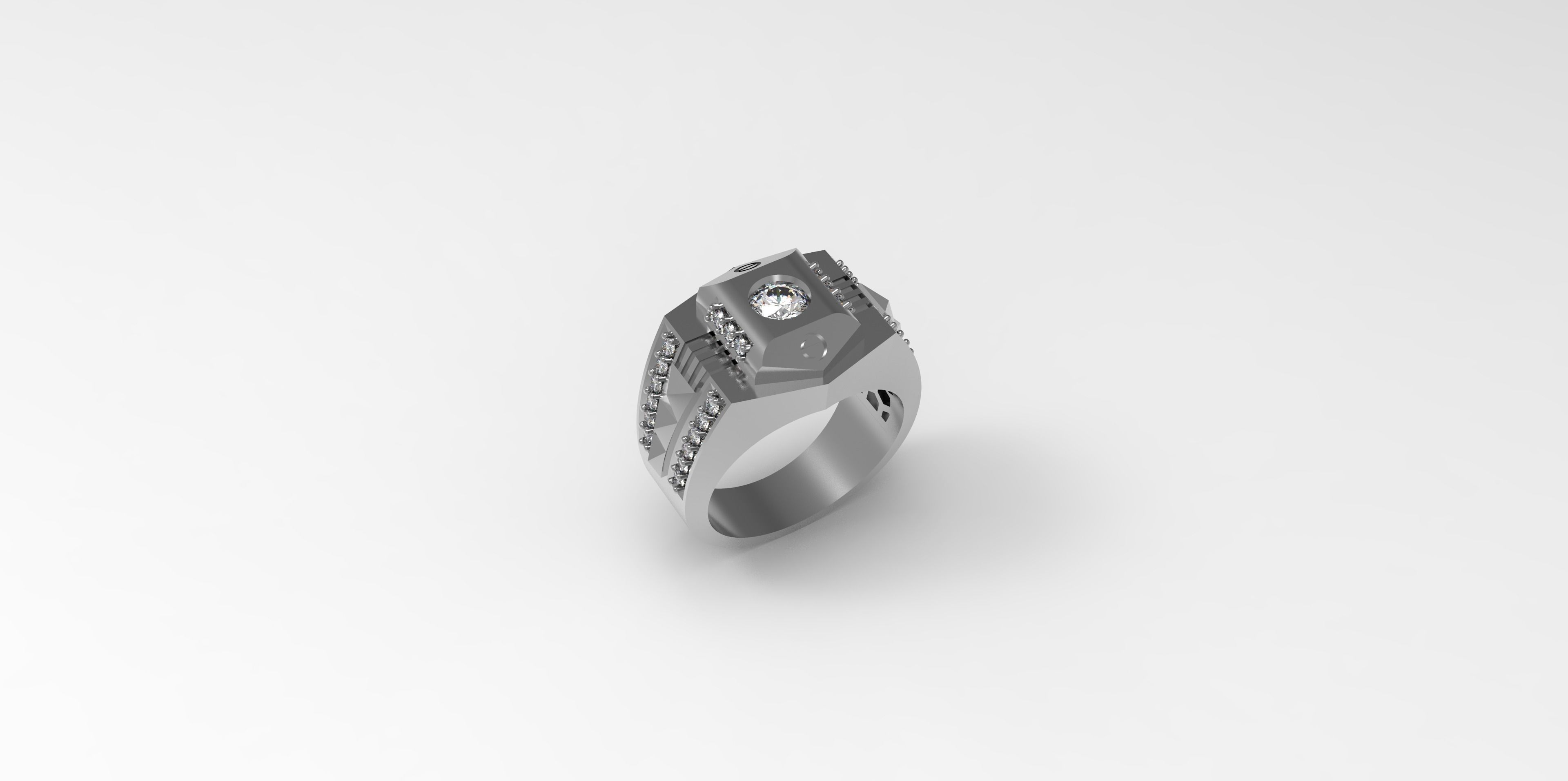 Rings-CC13 with diamond -1 Files 3D print model 3D print model_6