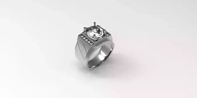 Rings-CC15-with diamond -1 Files 3D print model 3D print model 3D print model