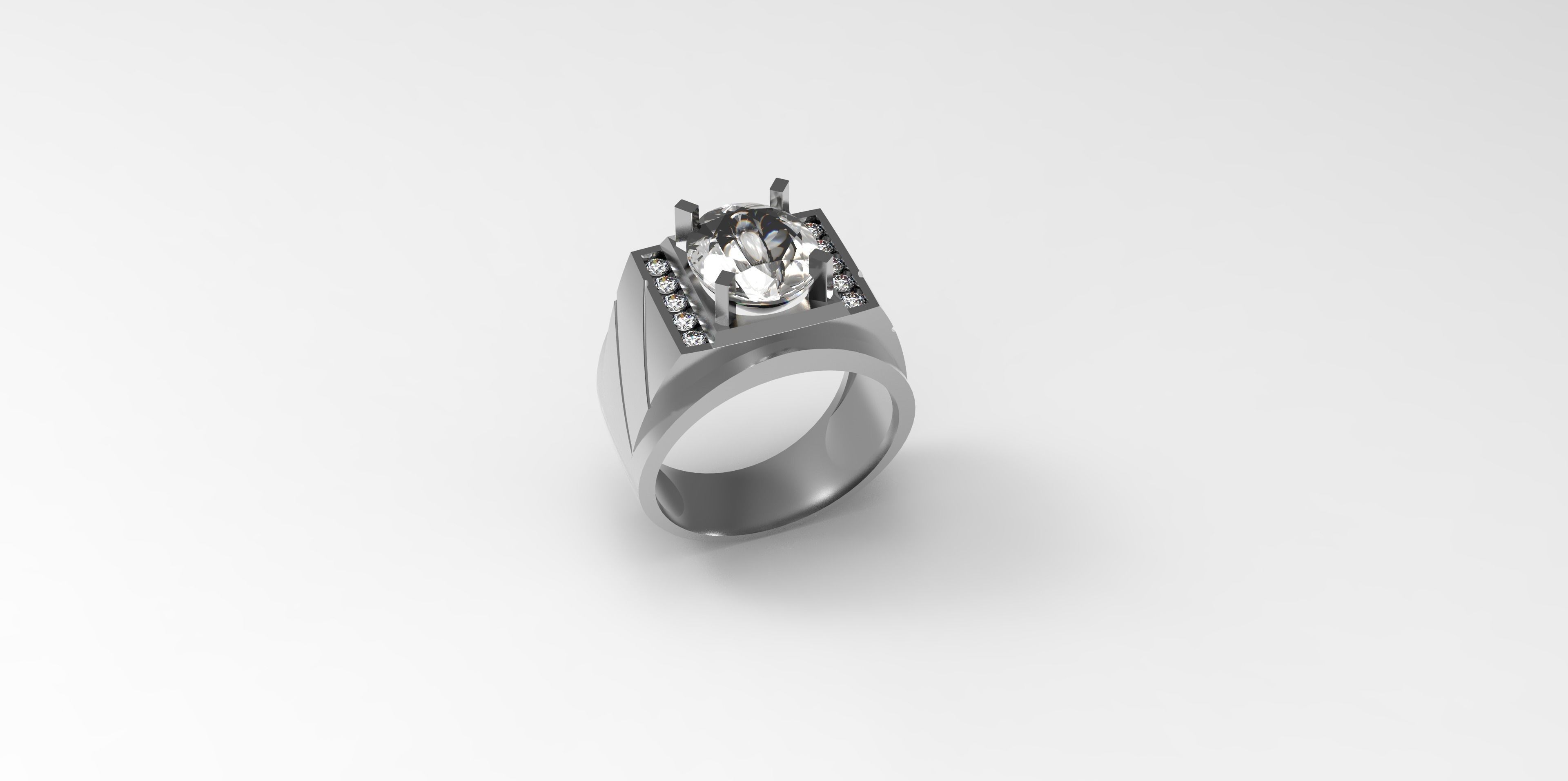 Rings-CC15-with diamond -1 Files 3D print model 3D print model 3D print model_6