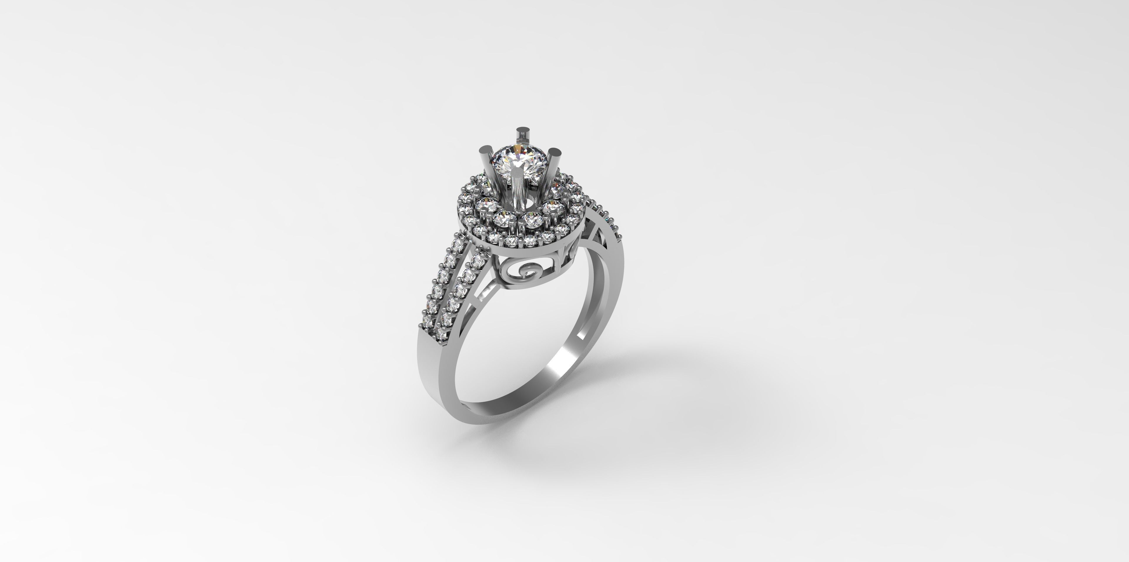 Rings-CC17 -with diamond -1 Files 3D print model 3D print model 3D print model_1
