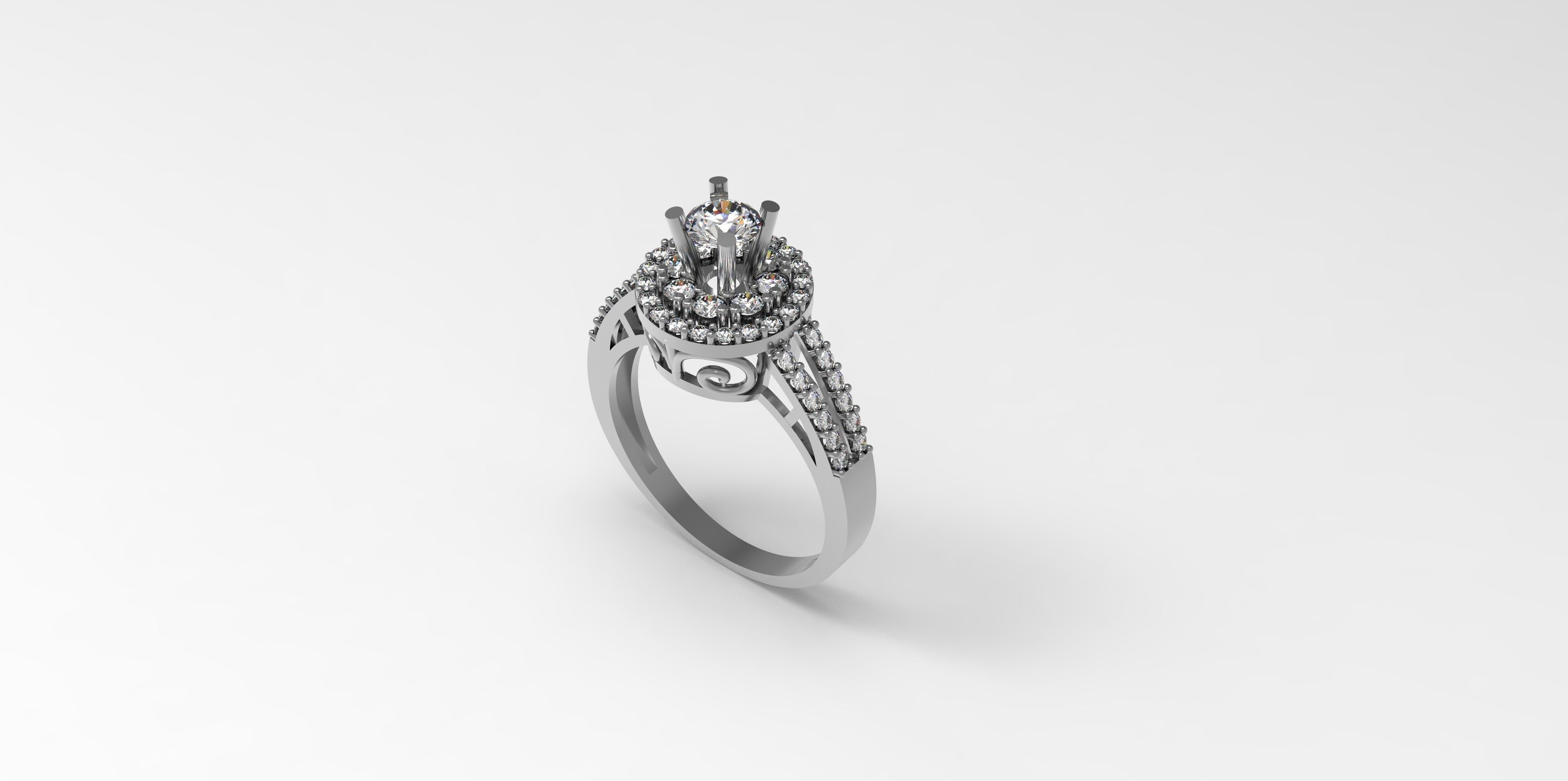 Rings-CC17 -with diamond -1 Files 3D print model 3D print model 3D print model_3