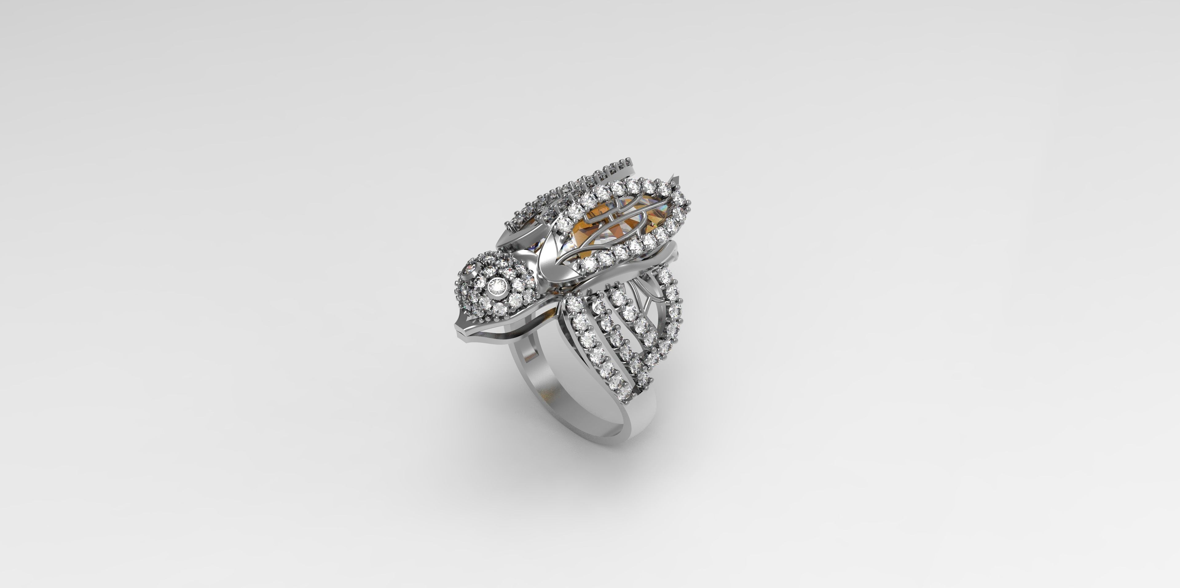 Rings-CC20 -with diamond -1 Files 3D print model  3D print model_1
