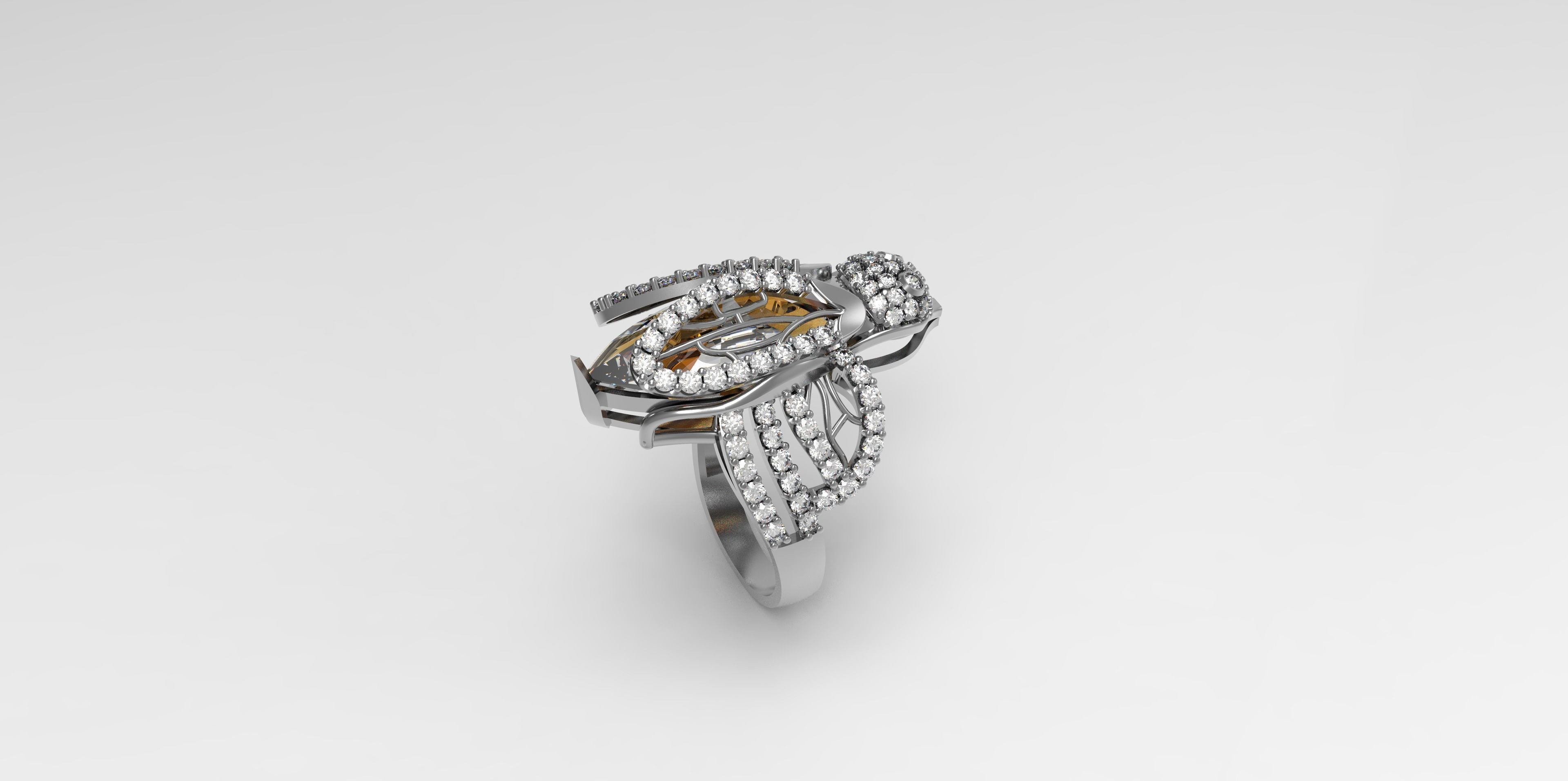 Rings-CC20 -with diamond -1 Files 3D print model  3D print model_2