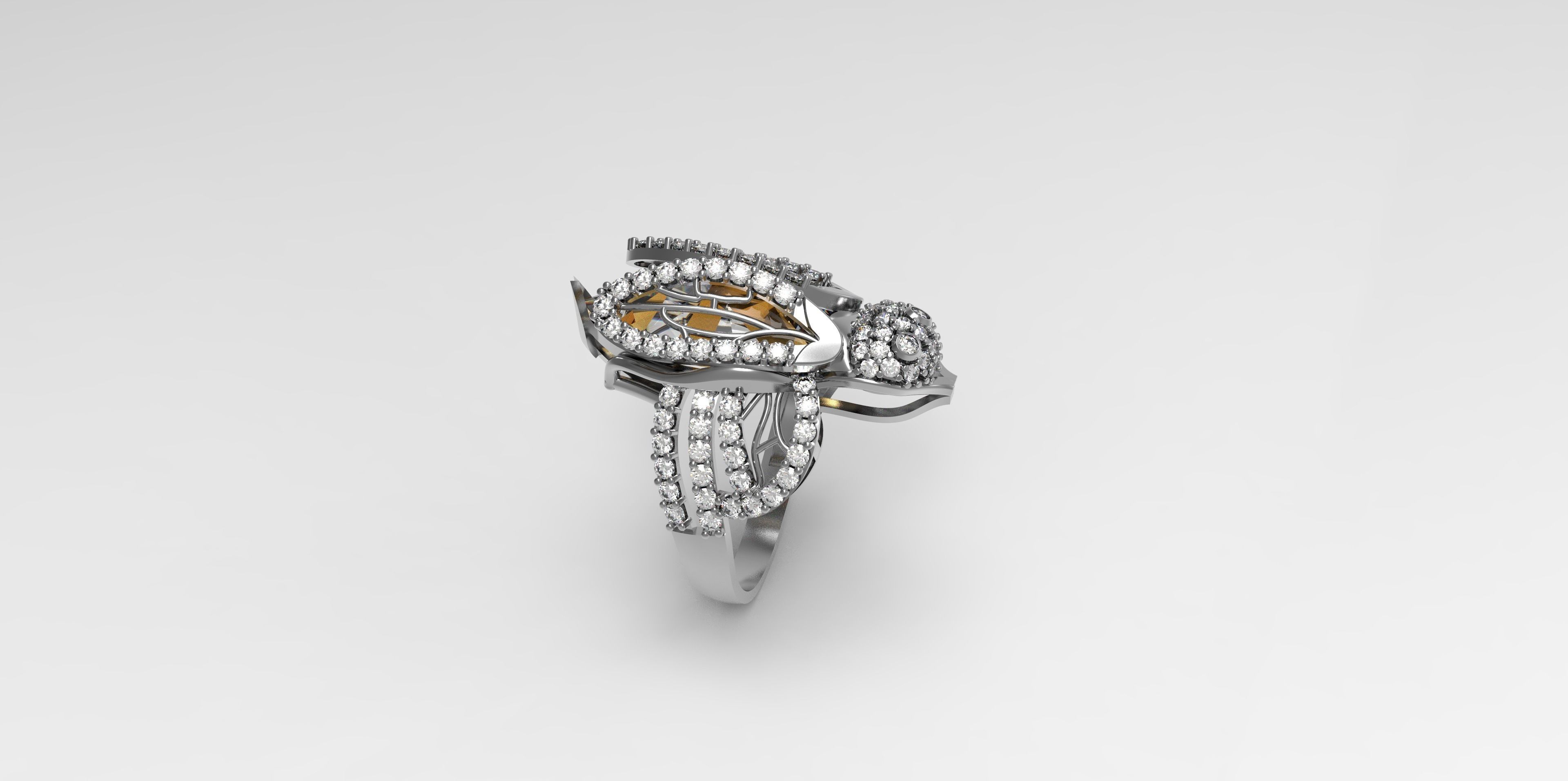 Rings-CC20 -with diamond -1 Files 3D print model  3D print model_3