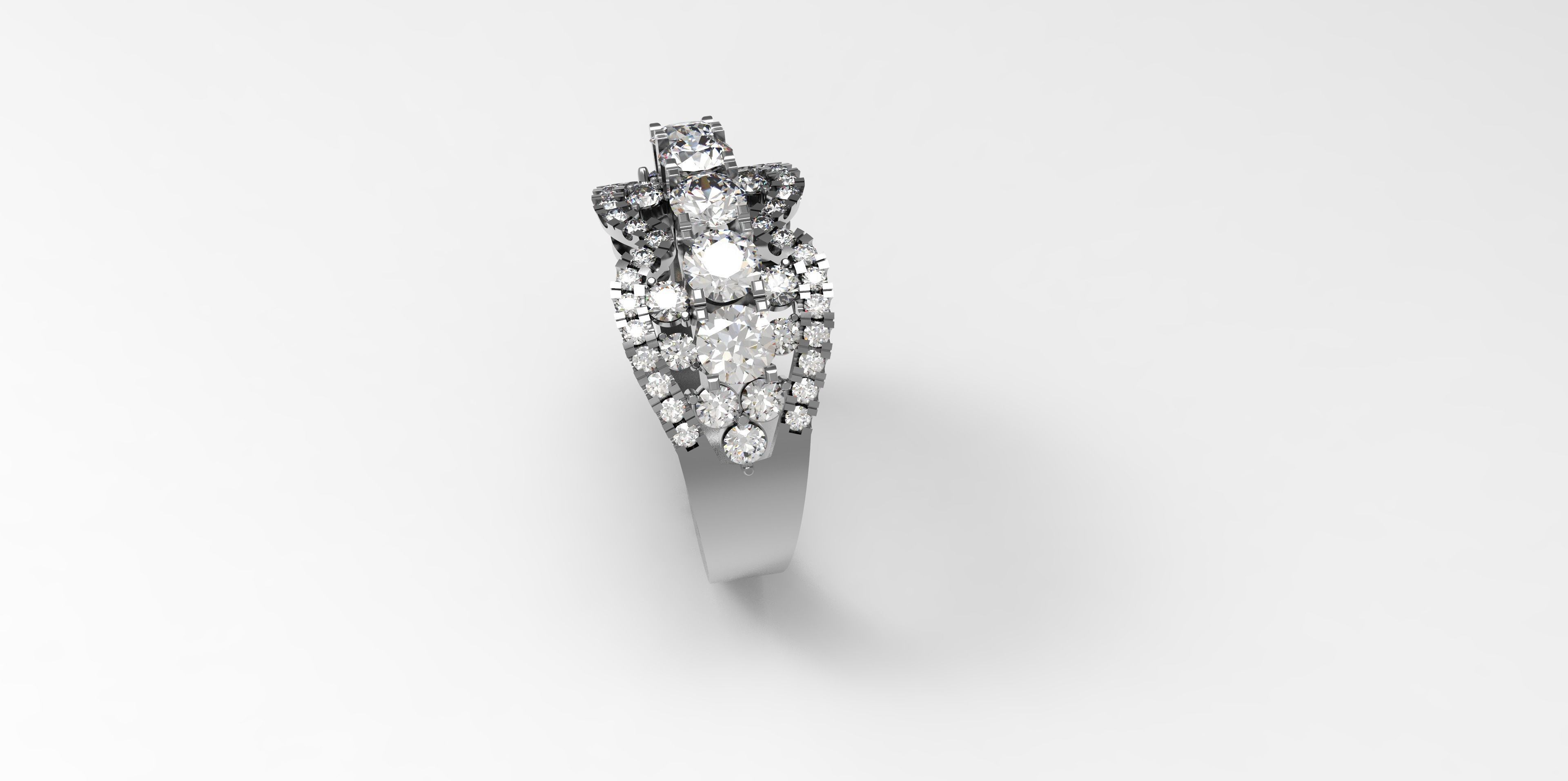 Rings-CC21-with diamond -1 Files 3D print model 3D print model_4