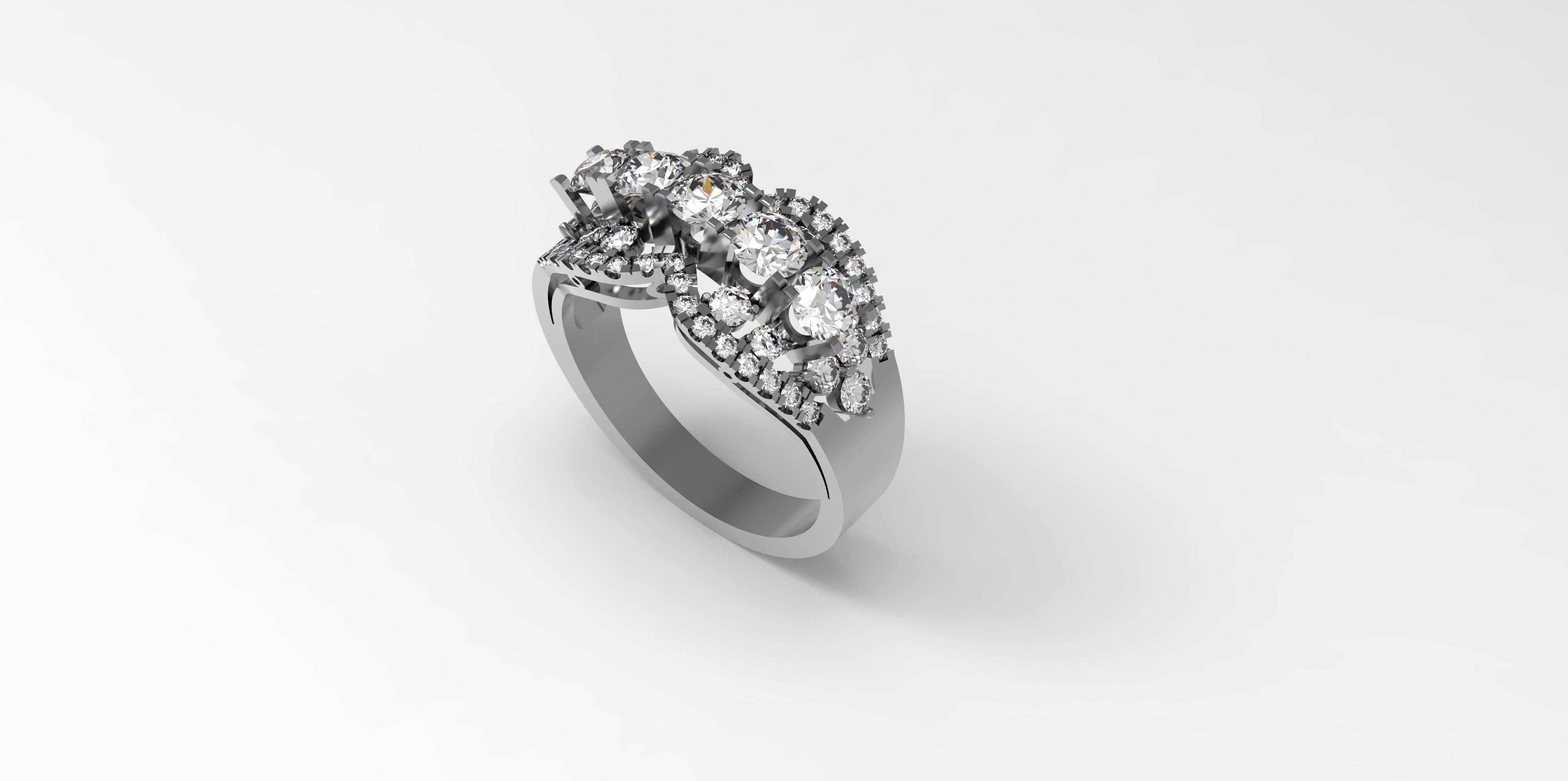 Rings-CC21-with diamond -1 Files 3D print model 3D print model_3