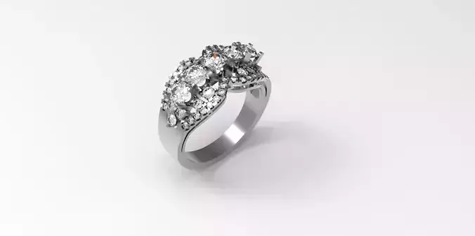 Rings-CC21-with diamond -1 Files 3D print model 3D print model