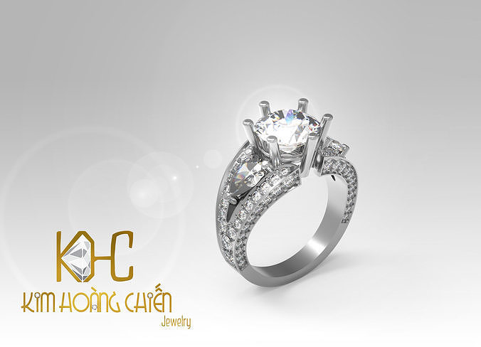 Rings-CC24-with diamond -1 Files 3D print model 3D print model