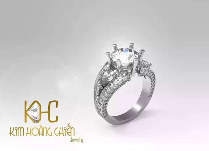 Rings-CC24-with diamond -1 Files 3D print model 3D print model
