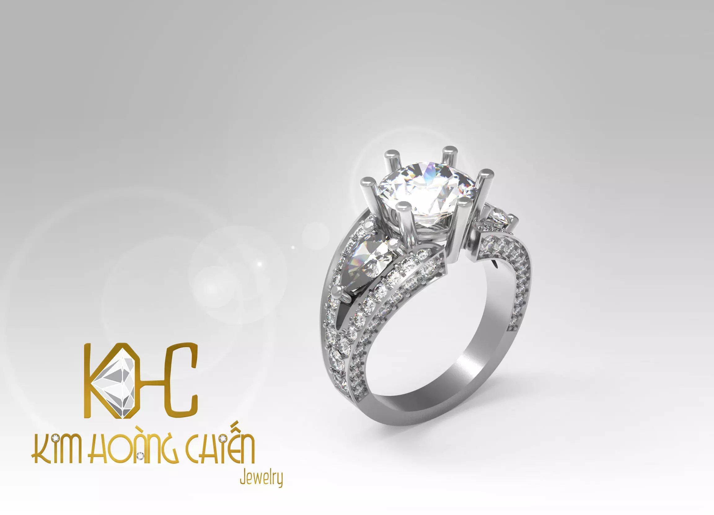 Rings-CC24-with diamond -1 Files 3D print model 3D print model_0
