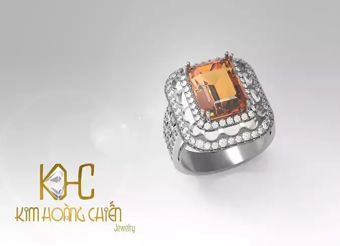 Rings-CC25-with diamond -1 Files 3D print model 3D print model