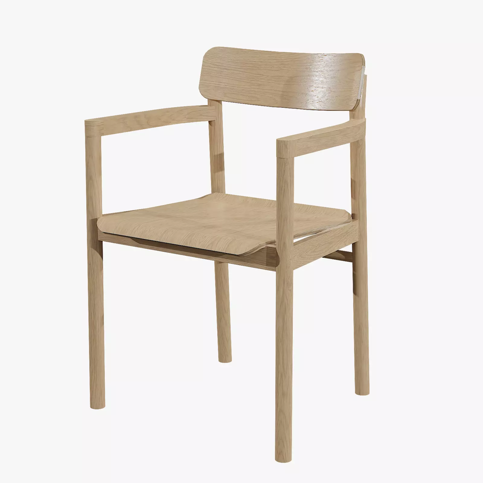 Post Chair-oak standard lacquered Low-poly 3D model