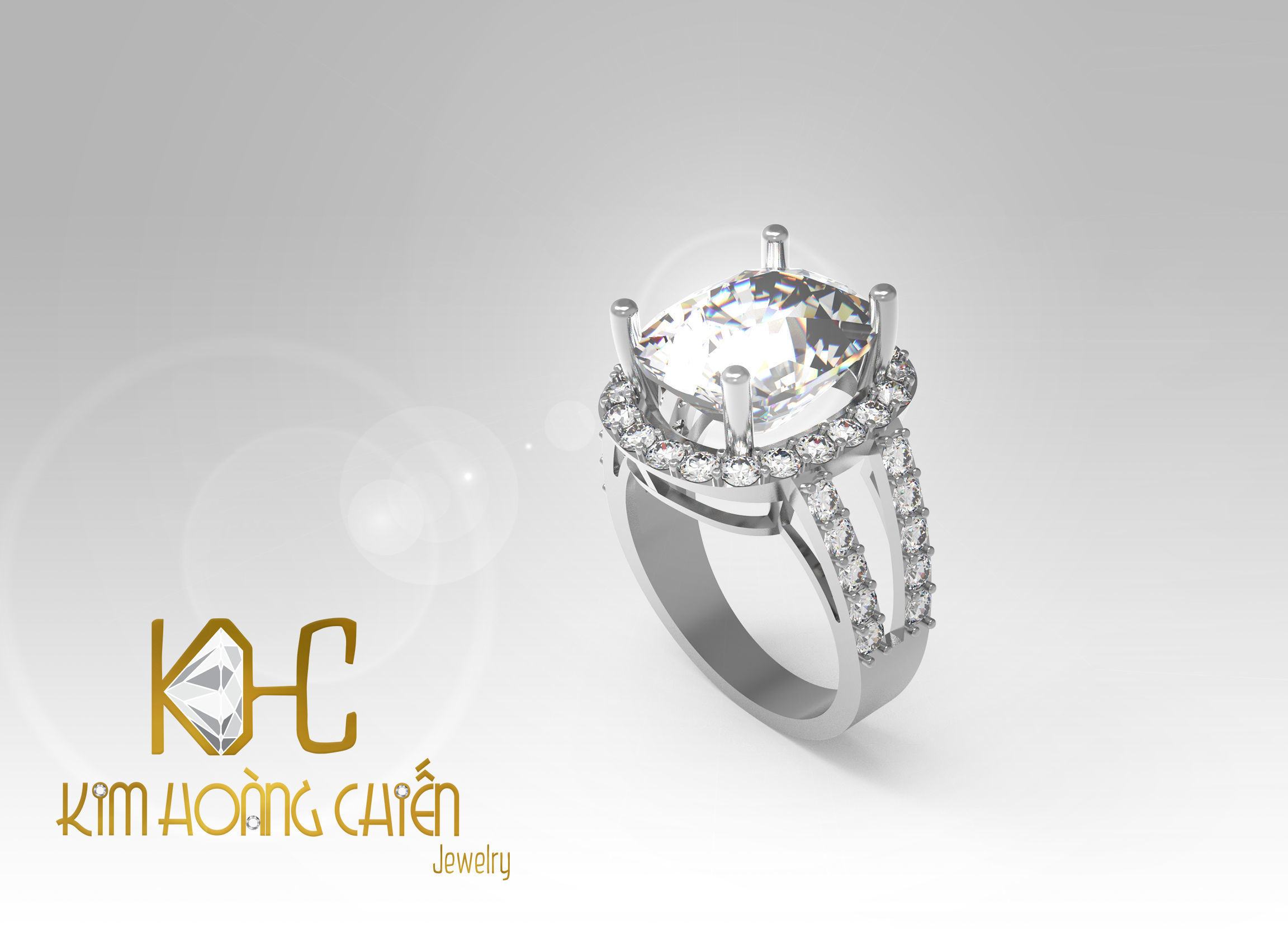 Rings-CC26 -with diamond -1 Files 3D print model 3D print model_3