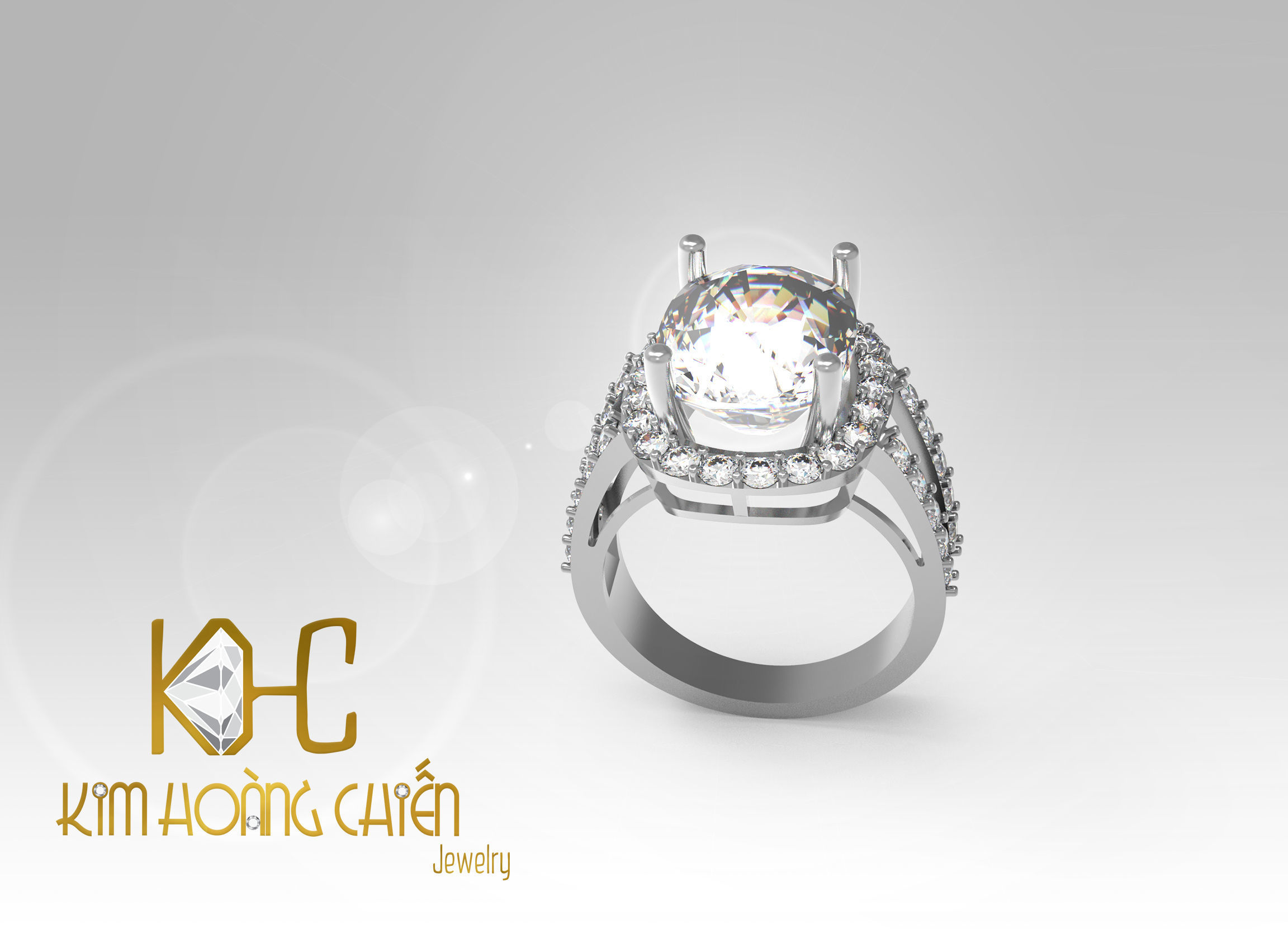 Rings-CC26 -with diamond -1 Files 3D print model 3D print model_2