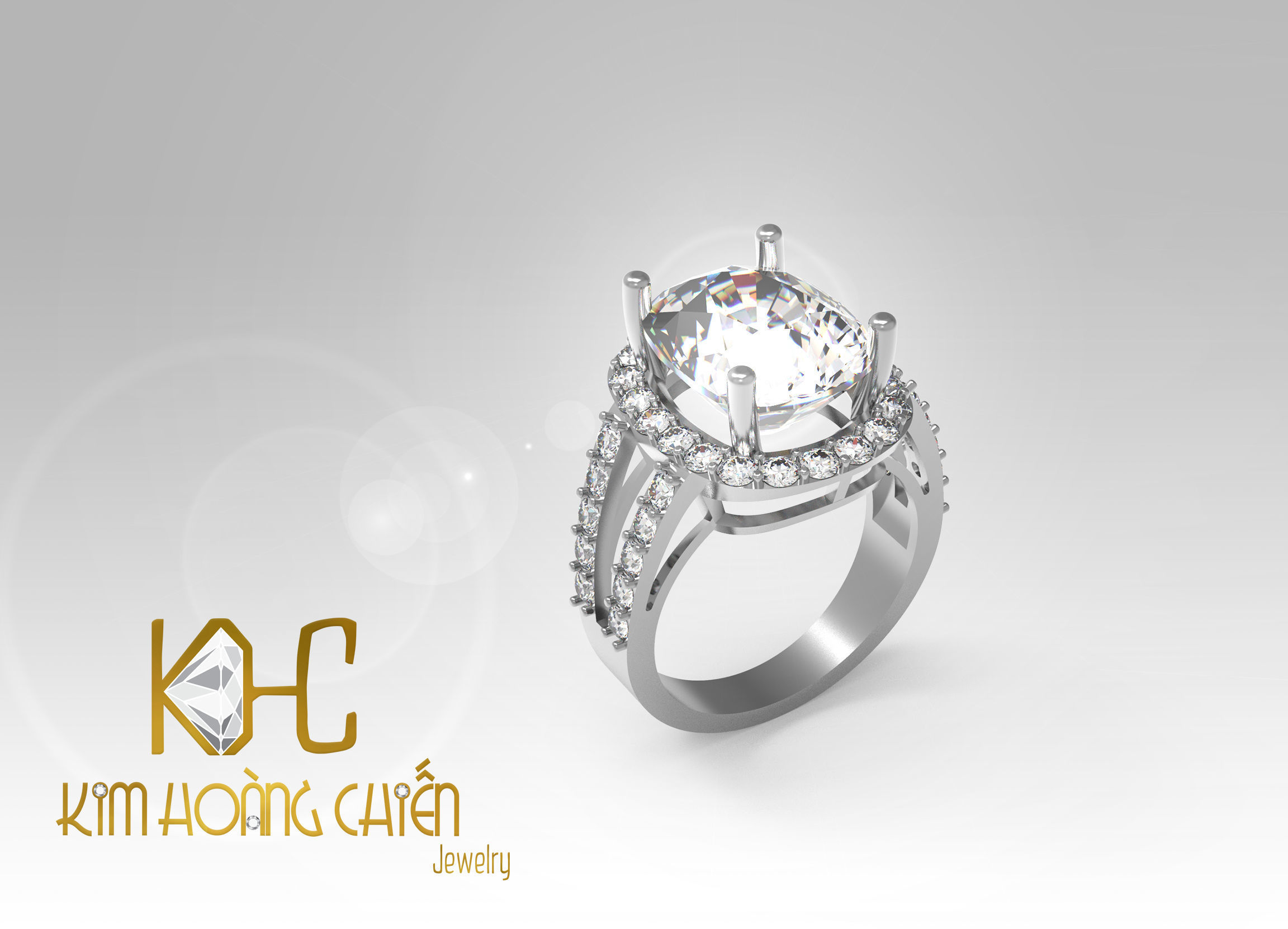 Rings-CC26 -with diamond -1 Files 3D print model 3D print model_1