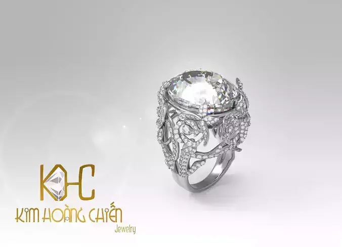 Rings-CC28-with diamond -1 Files 3D print model