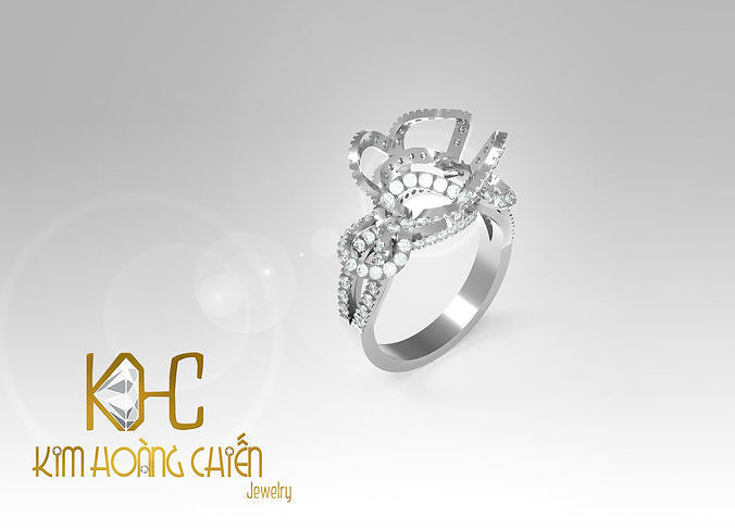 Rings-CC33-with diamond -1 Files 3D print model  3D print model