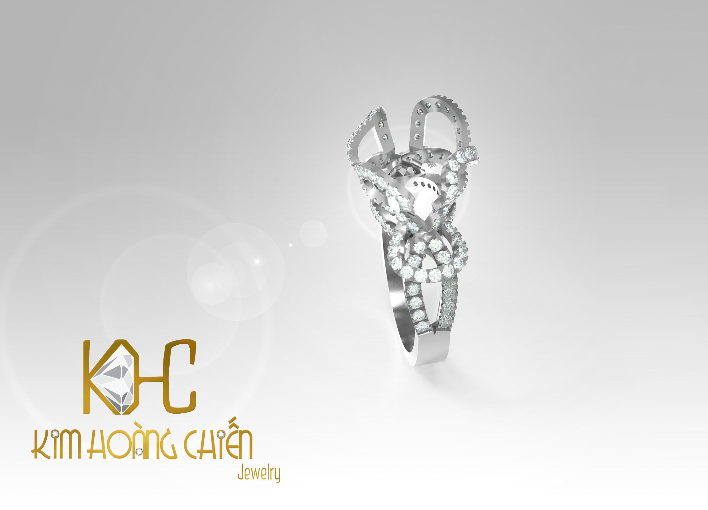 Rings-CC33-with diamond -1 Files 3D print model  3D print model_3