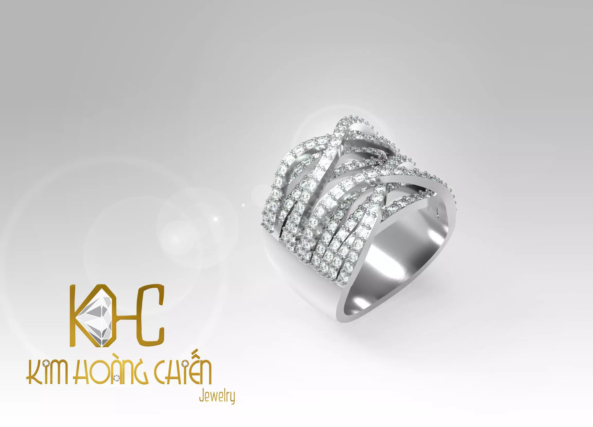 Rings-CC34-with diamond -1 Files 3D print model  3D print model_0