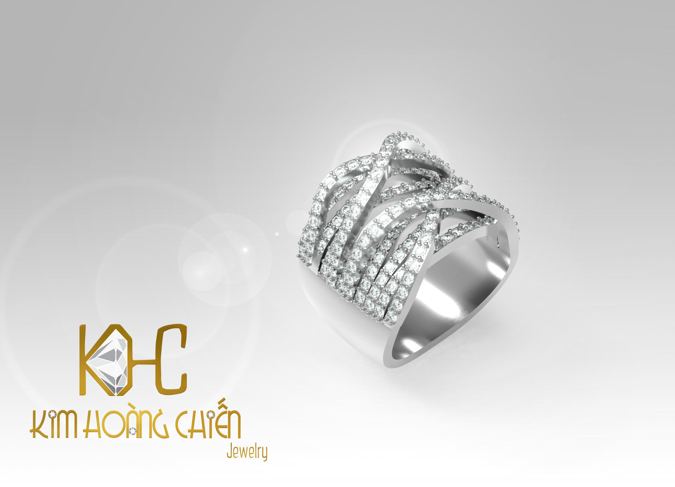 Rings-CC34-with diamond -1 Files 3D print model  3D print model_9