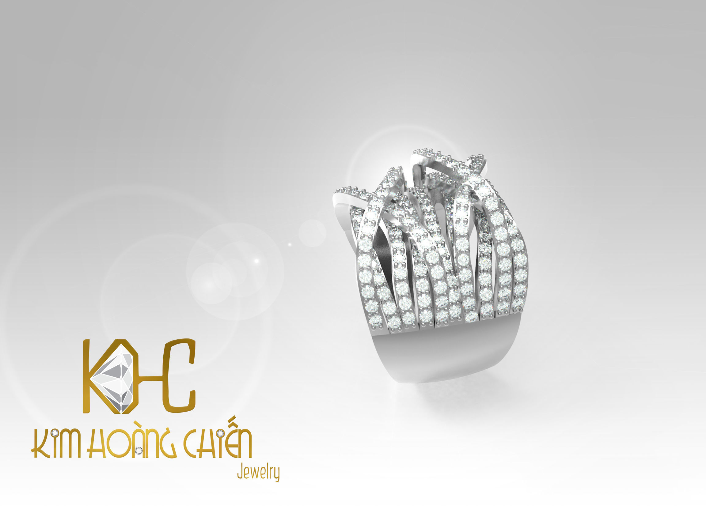 Rings-CC34-with diamond -1 Files 3D print model  3D print model_3