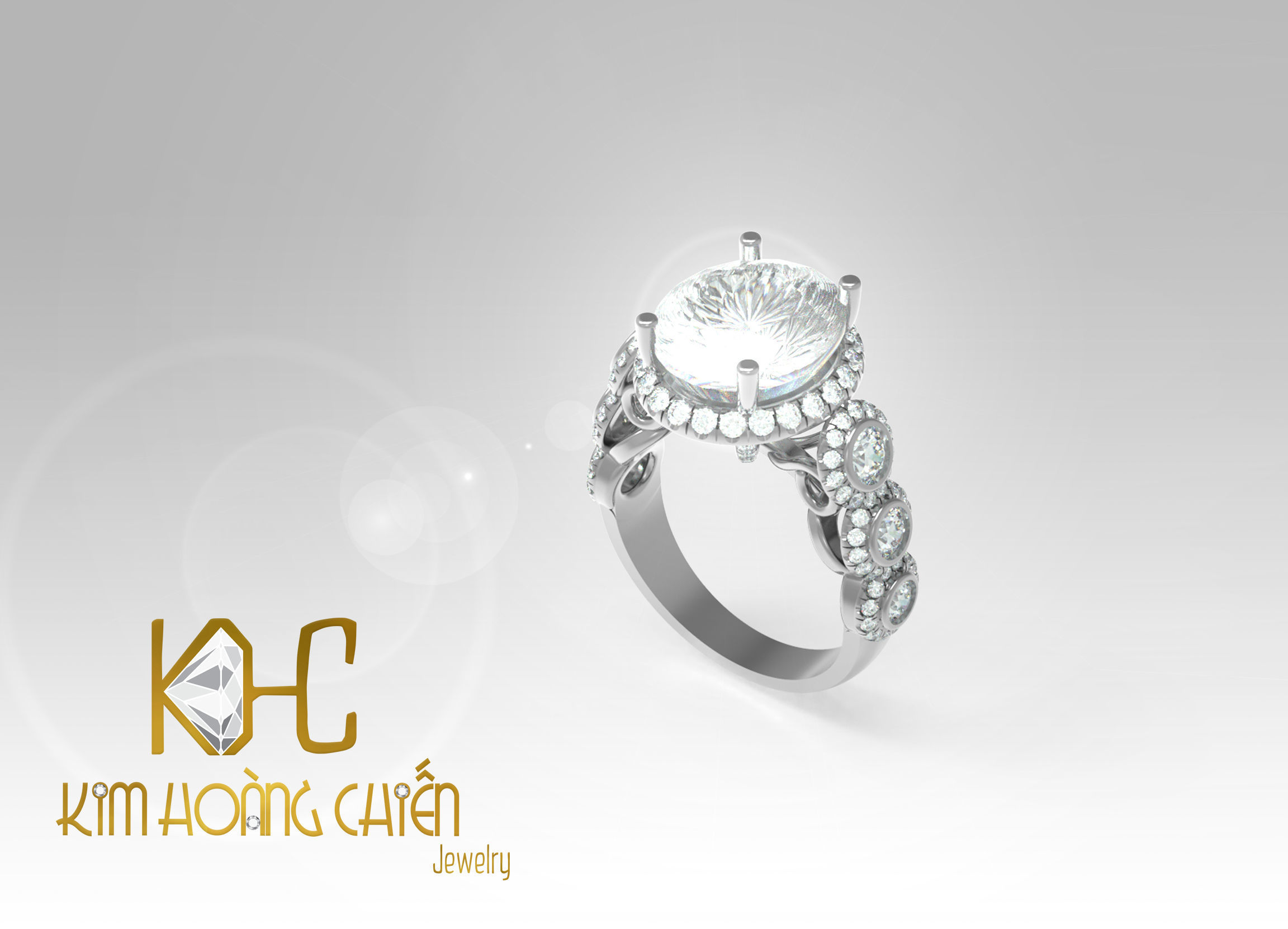 Rings-CC35 -with diamond -1 Files 3D print model 3D print model_2