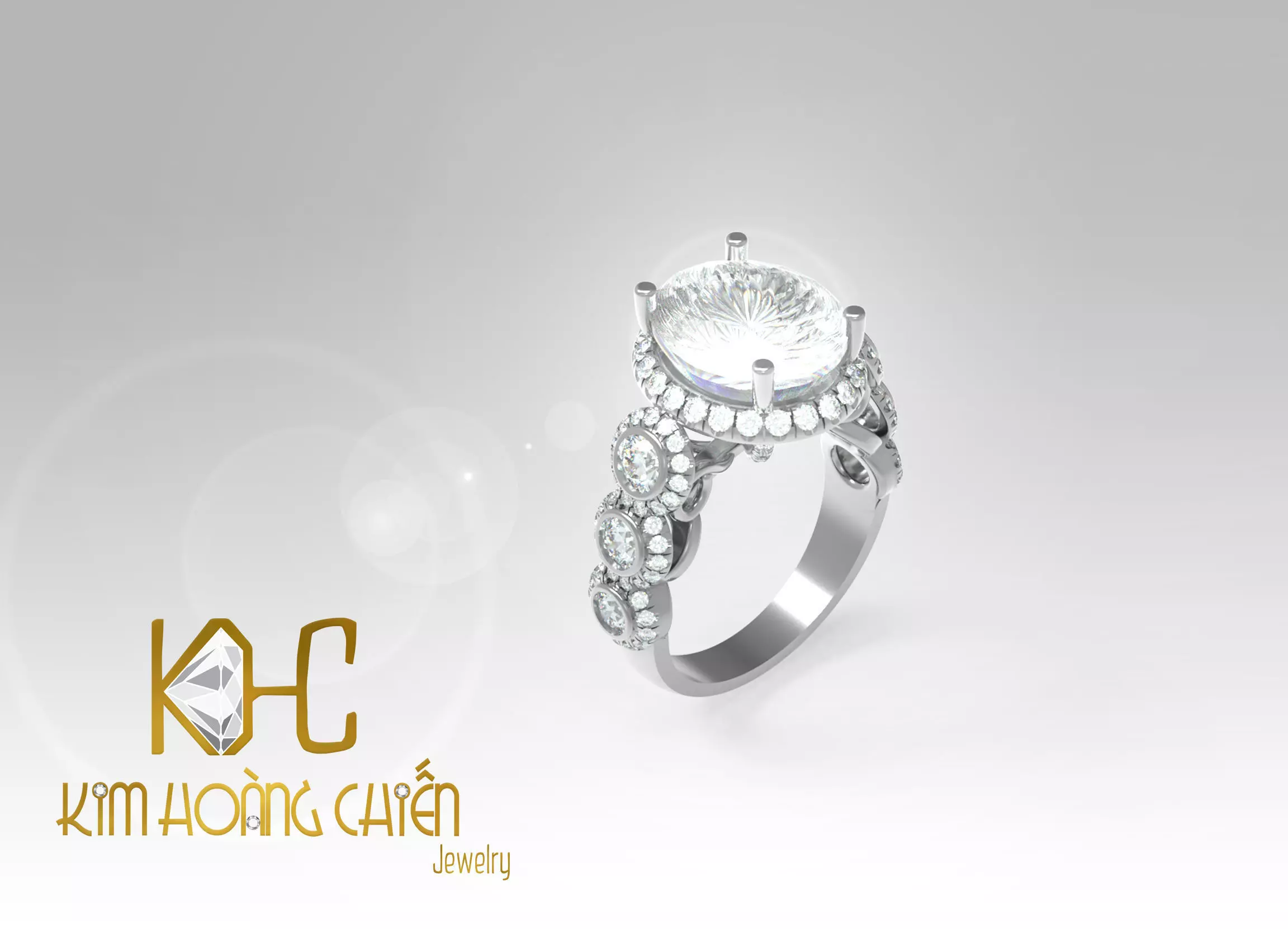 Rings-CC35 -with diamond -1 Files 3D print model 3D print model_0