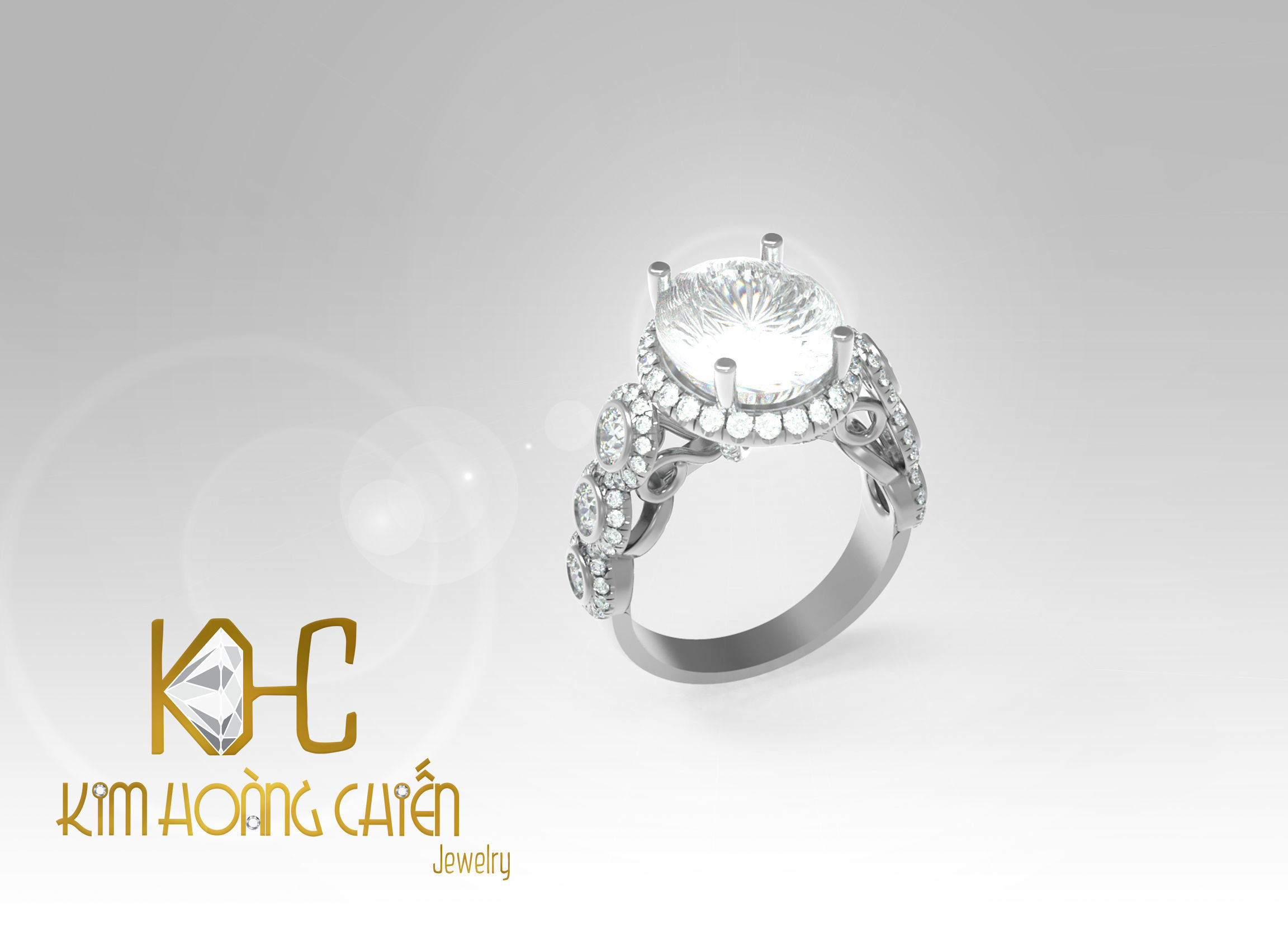 Rings-CC35 -with diamond -1 Files 3D print model 3D print model_5