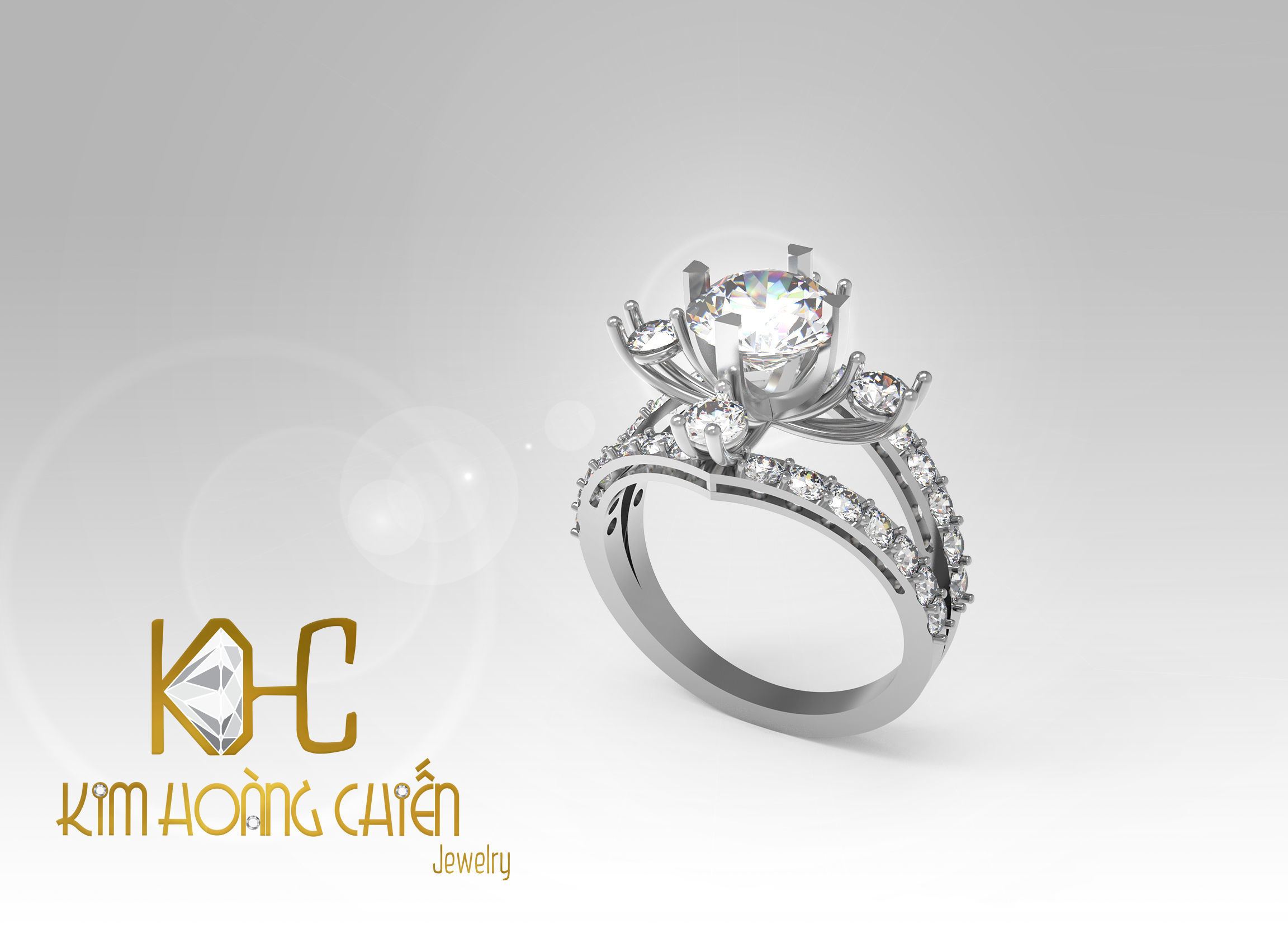 Rings-CC37-with diamond -1 Files 3D print mode 3D print model_2