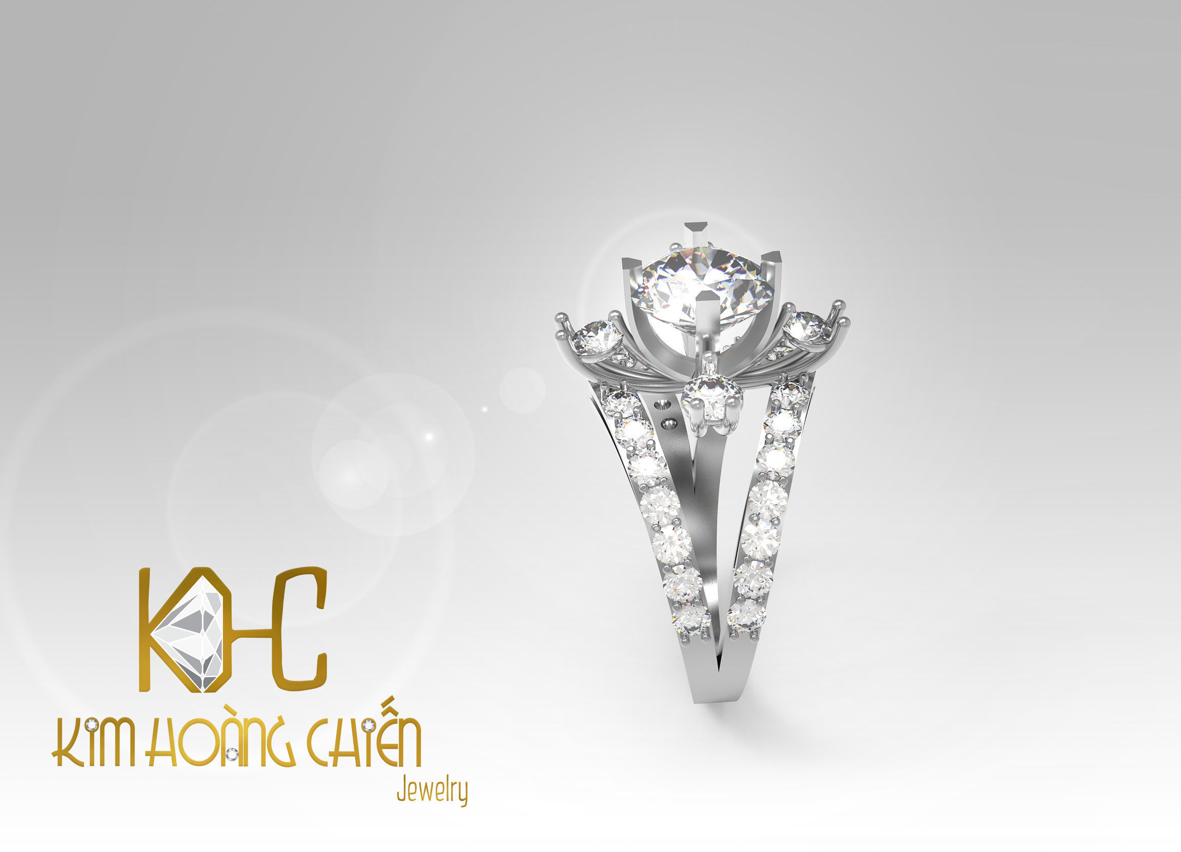 Rings-CC37-with diamond -1 Files 3D print mode 3D print model_8