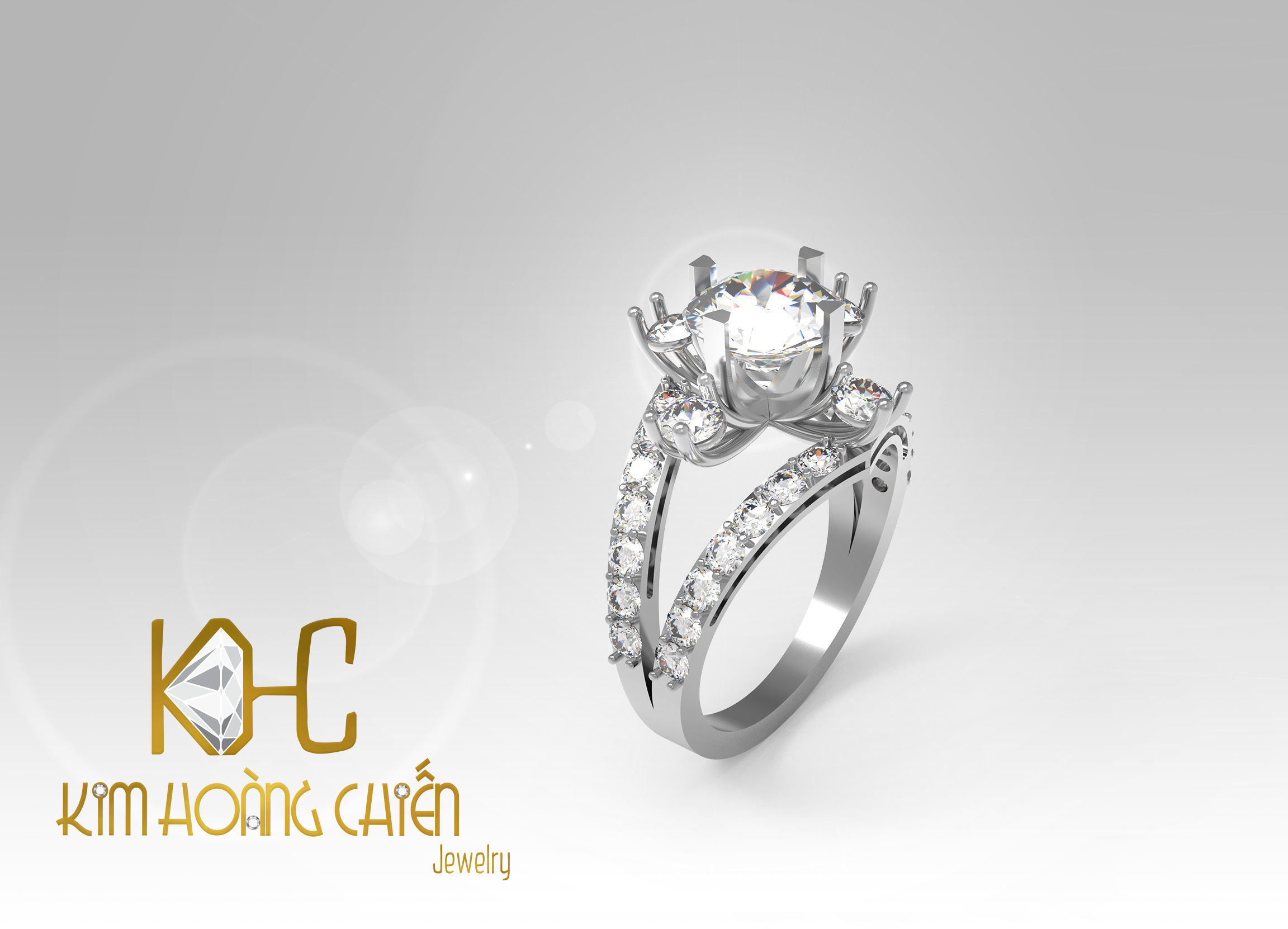 Rings-CC37-with diamond -1 Files 3D print mode 3D print model_9
