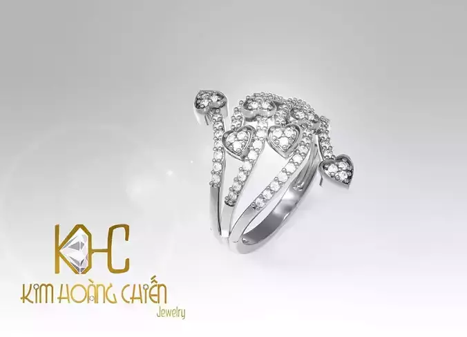 Rings-CC38 -with diamond -1 Files 3D print model