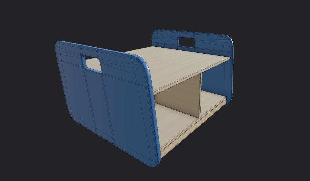 BigBacUp With Tray Blue Low-poly 3D model_3