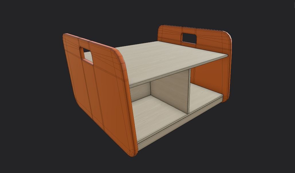 BigBacUp With Tray Orange Low-poly 3D model_3