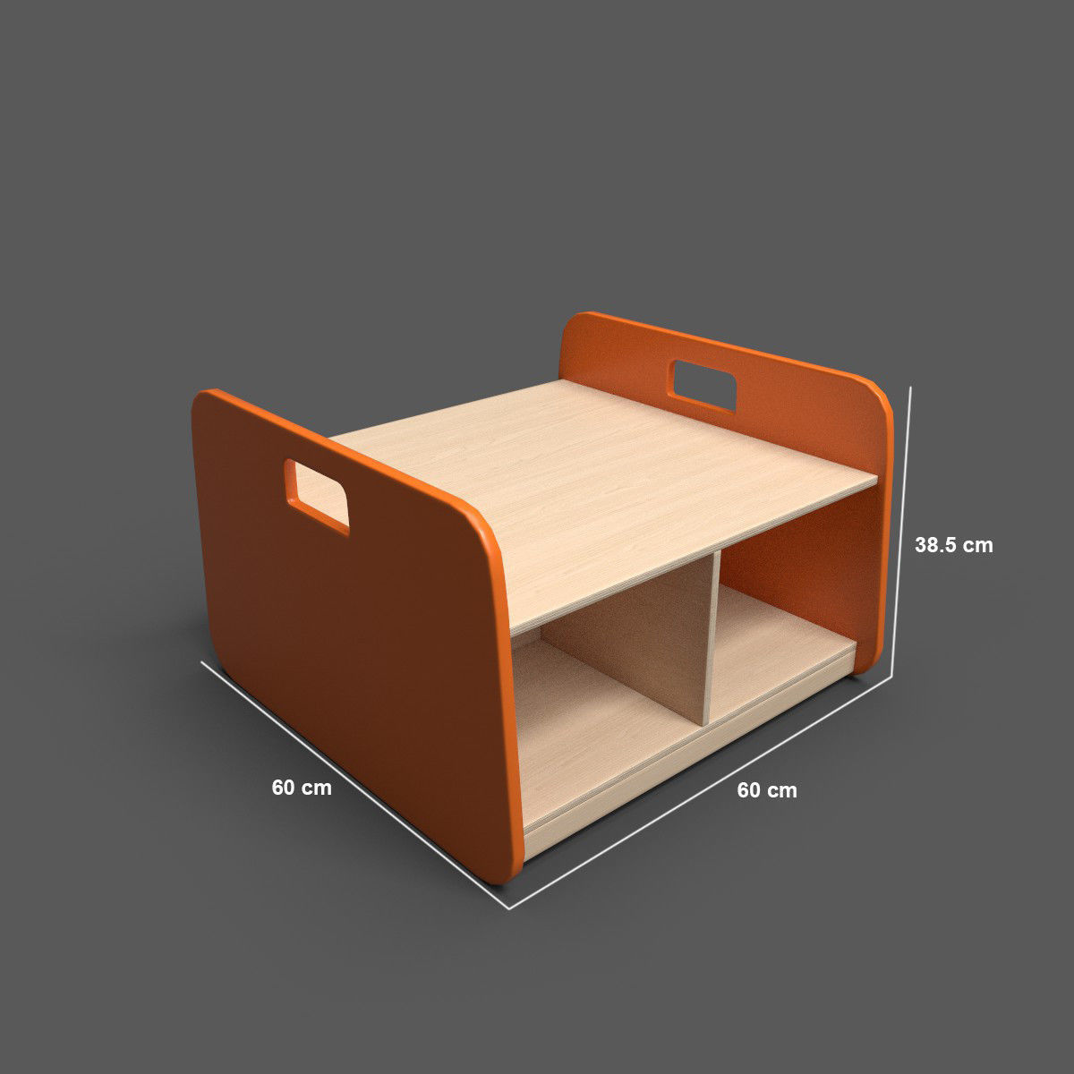 BigBacUp With Tray Orange Low-poly 3D model_2