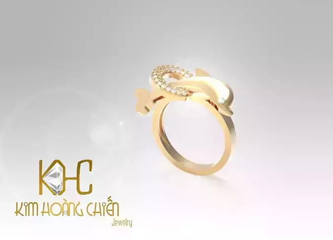 Rings-CC43-with diamond -1 Files 3D print model 