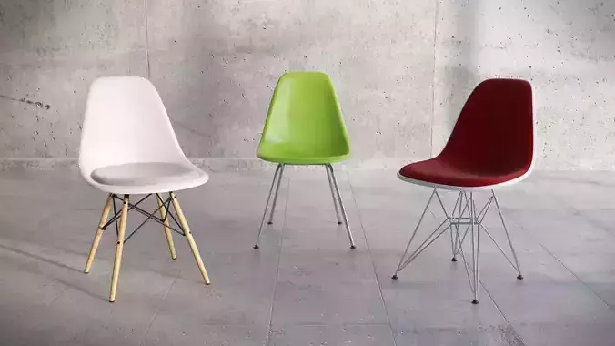 Vitra Eames Plastic Side Chair DSW DSK DSX 3D model