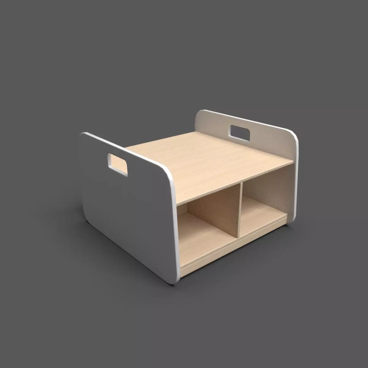 BigBacUp With Tray White Low-poly 3D model_0