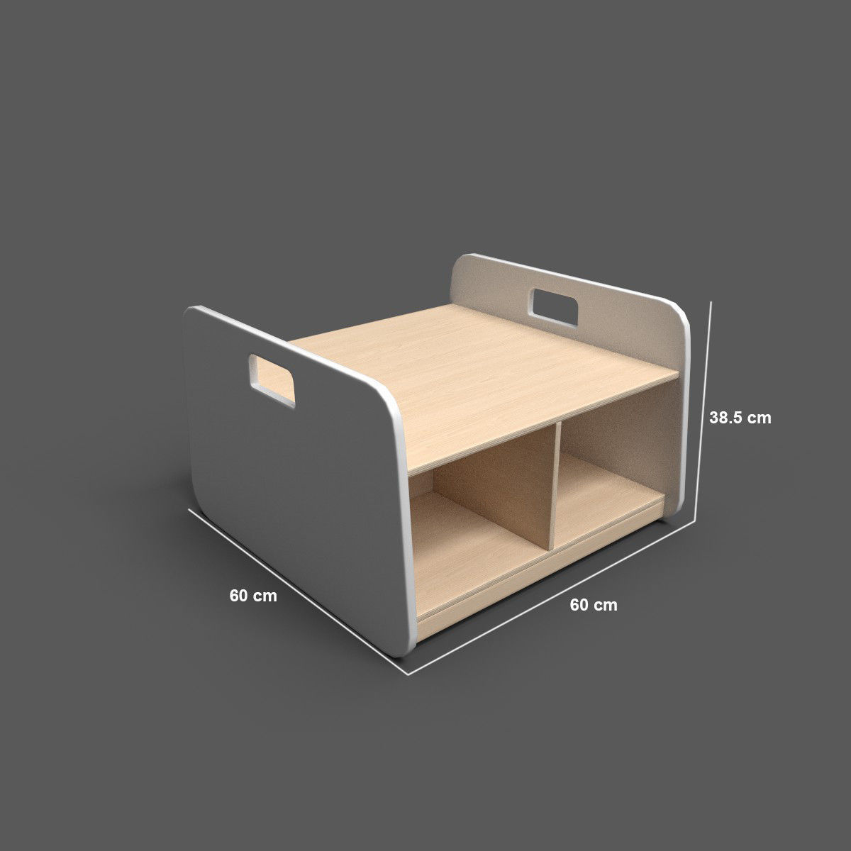 BigBacUp With Tray White Low-poly 3D model_2